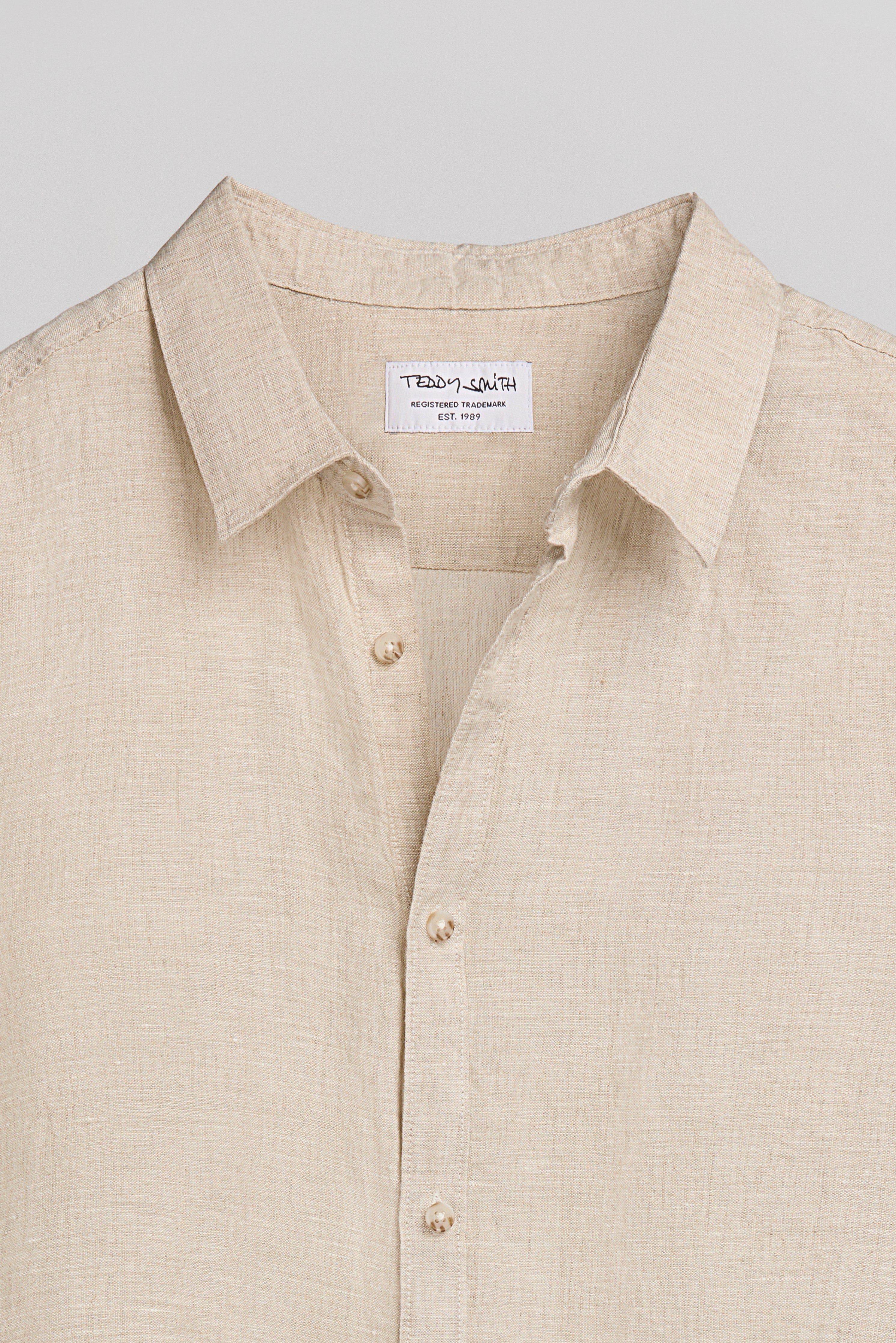 Teddy Smith C-Linen ML chemise lin beige homme