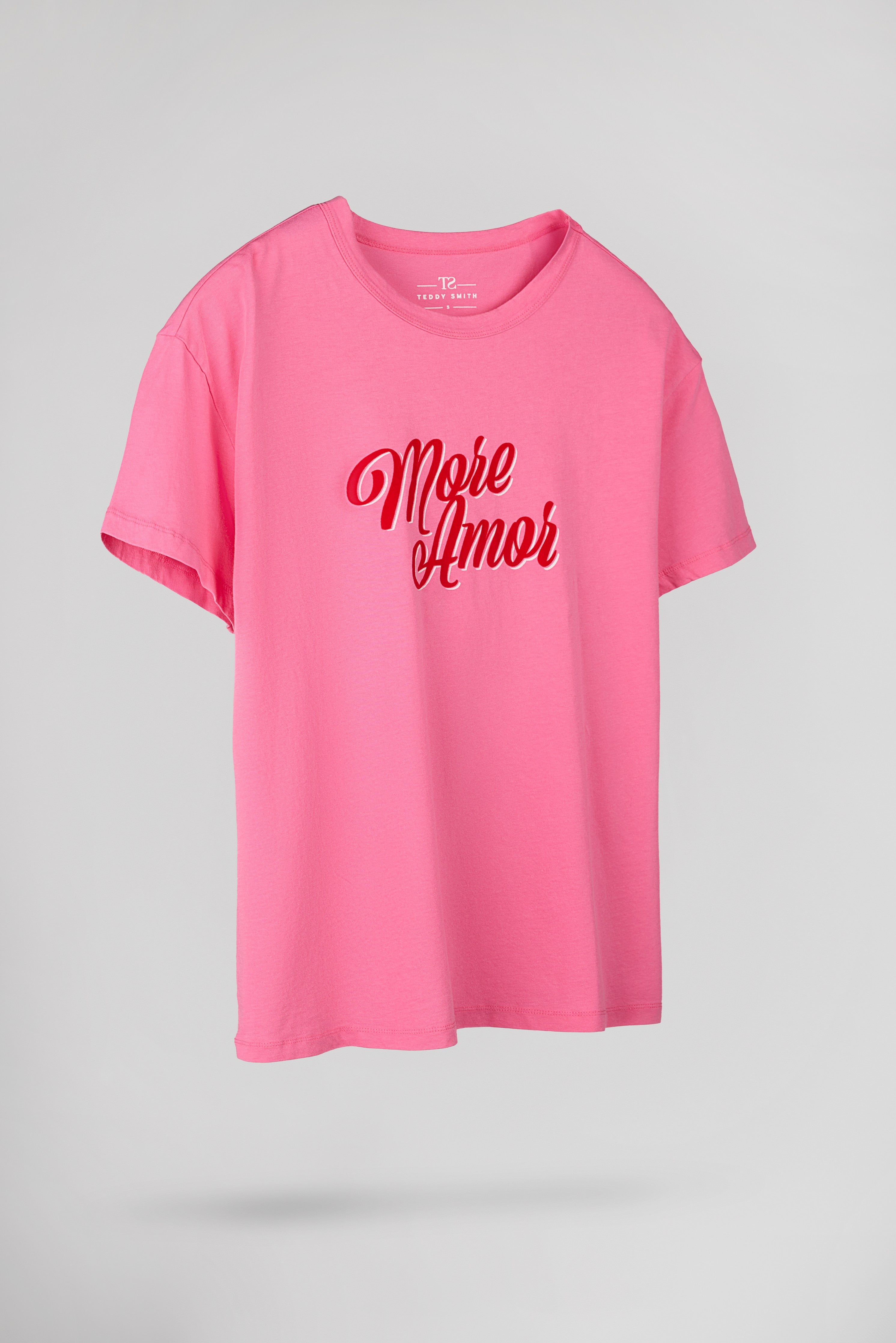 Teddy Smith T-Rose MC t-shirt bubble pink oversize femme