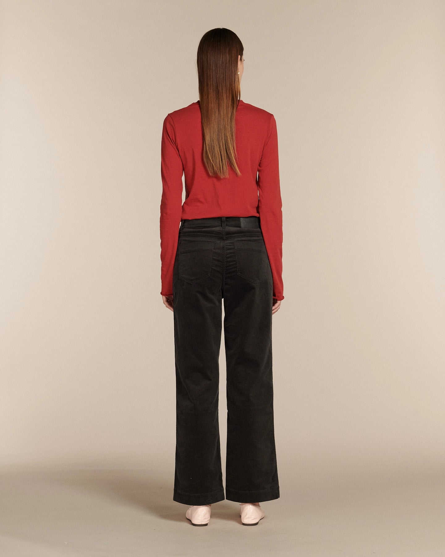 Labdip Samuel Velvet pantalon taille haute ardoise