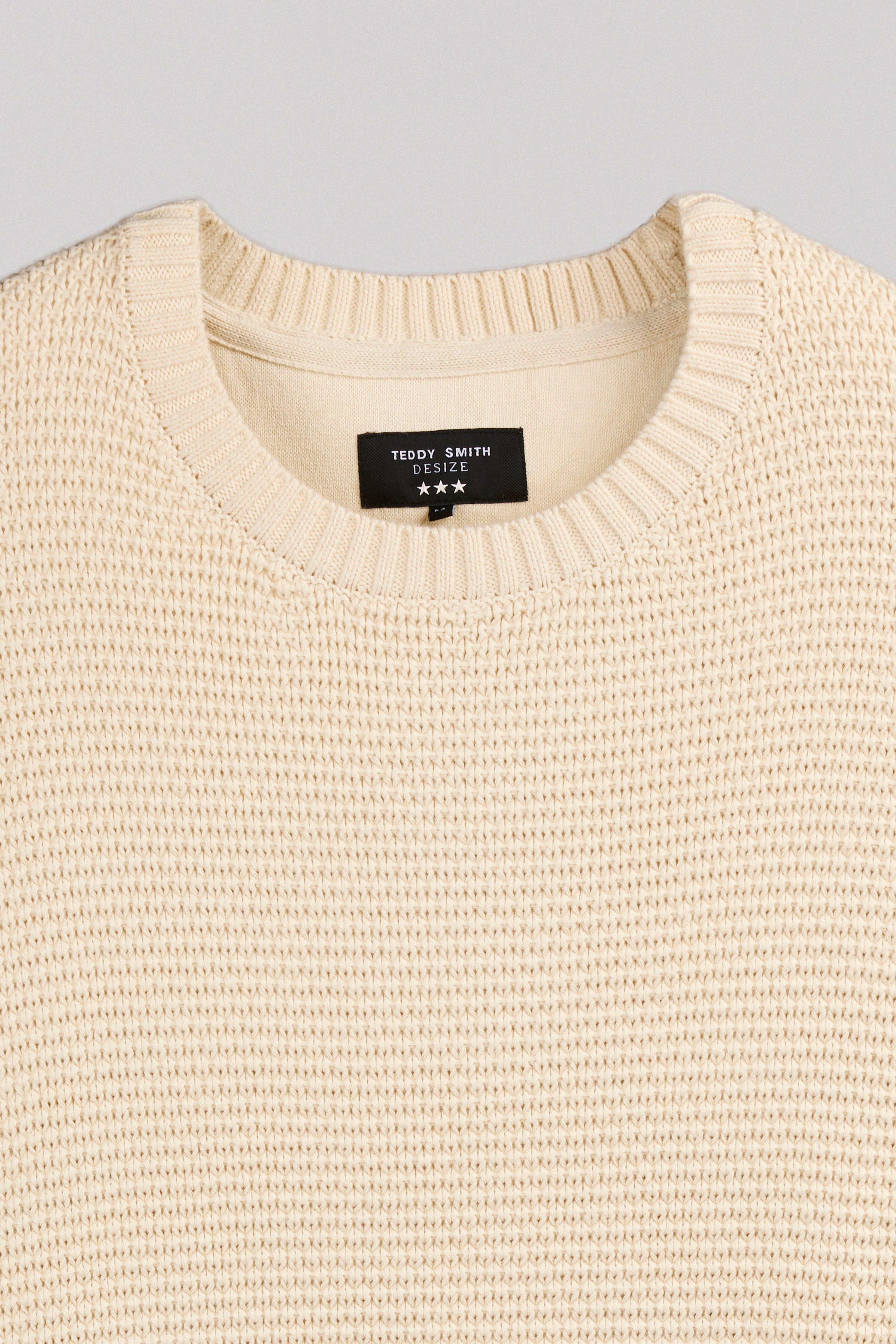 Teddy Smith P-Howard pull col rond beige lin coton