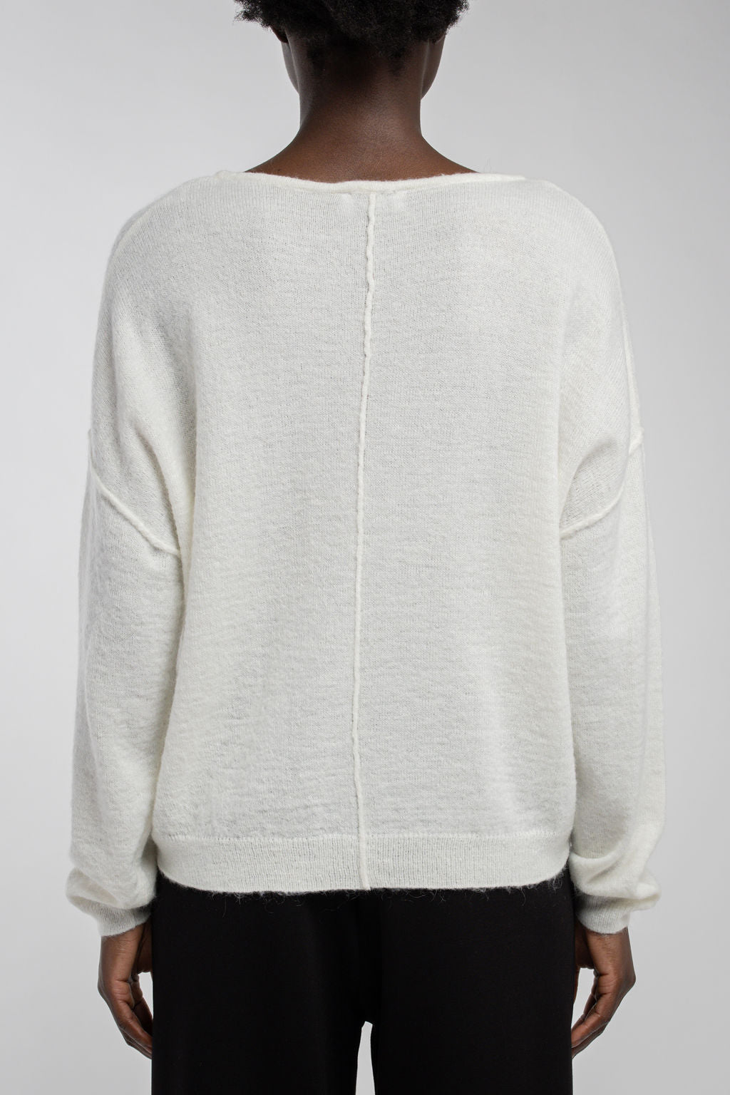 Teddy Smith P-Petille Middle White pull mohair col bateau