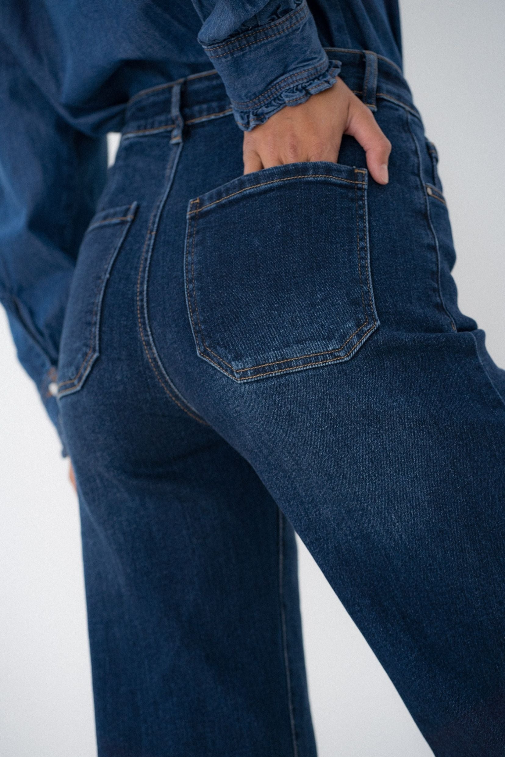 Maison Onado Ylona jean wide leg bleu délavé