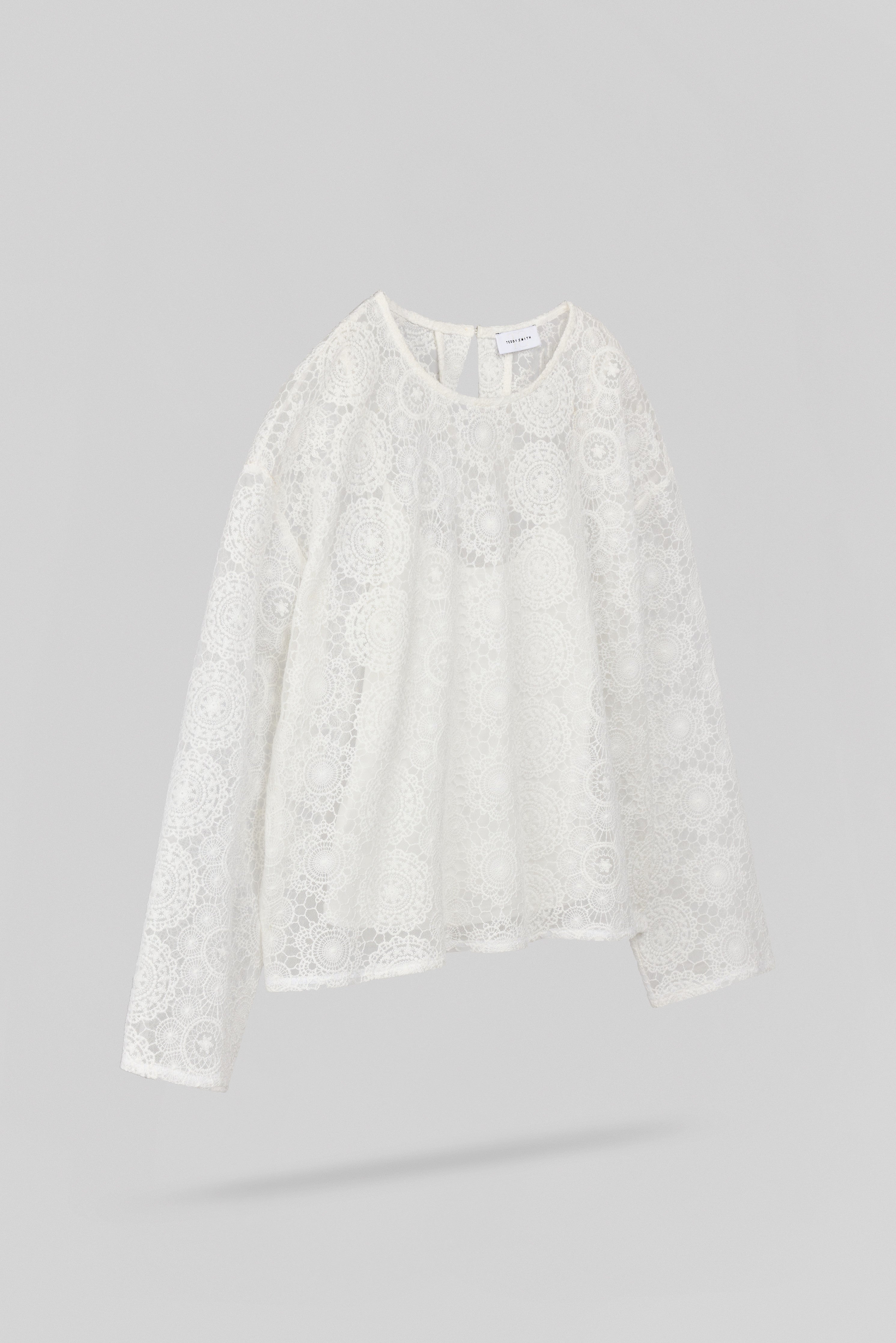 TEDDY SMITH T-Maël top tulle brodé femme blanc