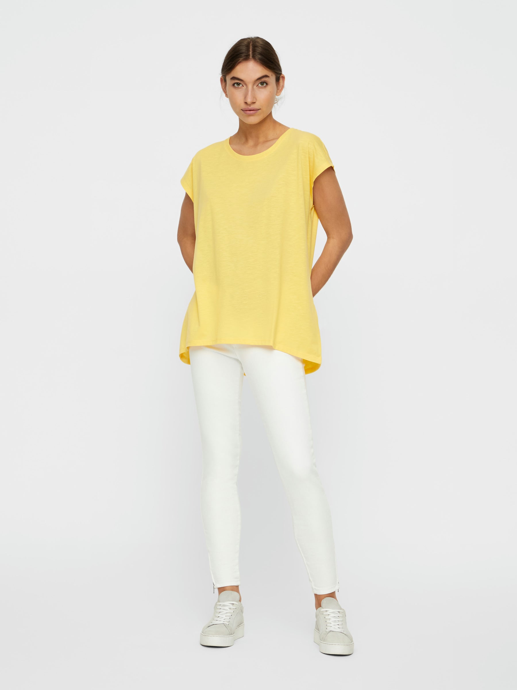 Noisy May t-shirt oversize col rond ourlet arrondi