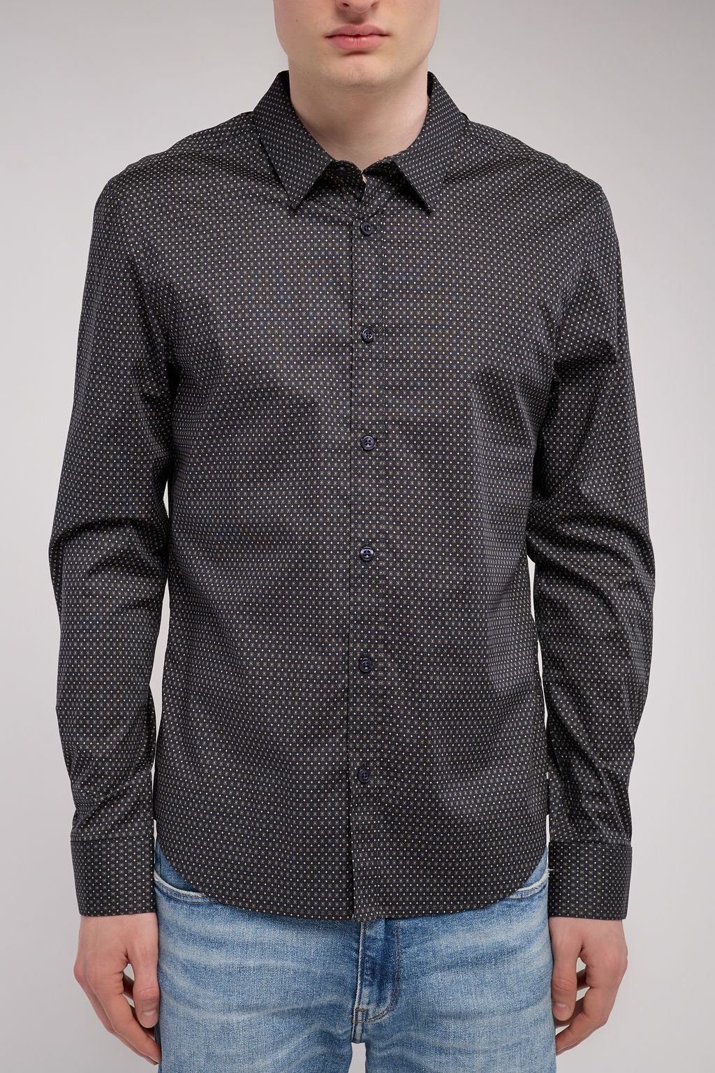 Teddy Smith Carton ML Stretch chemise homme bleu marine