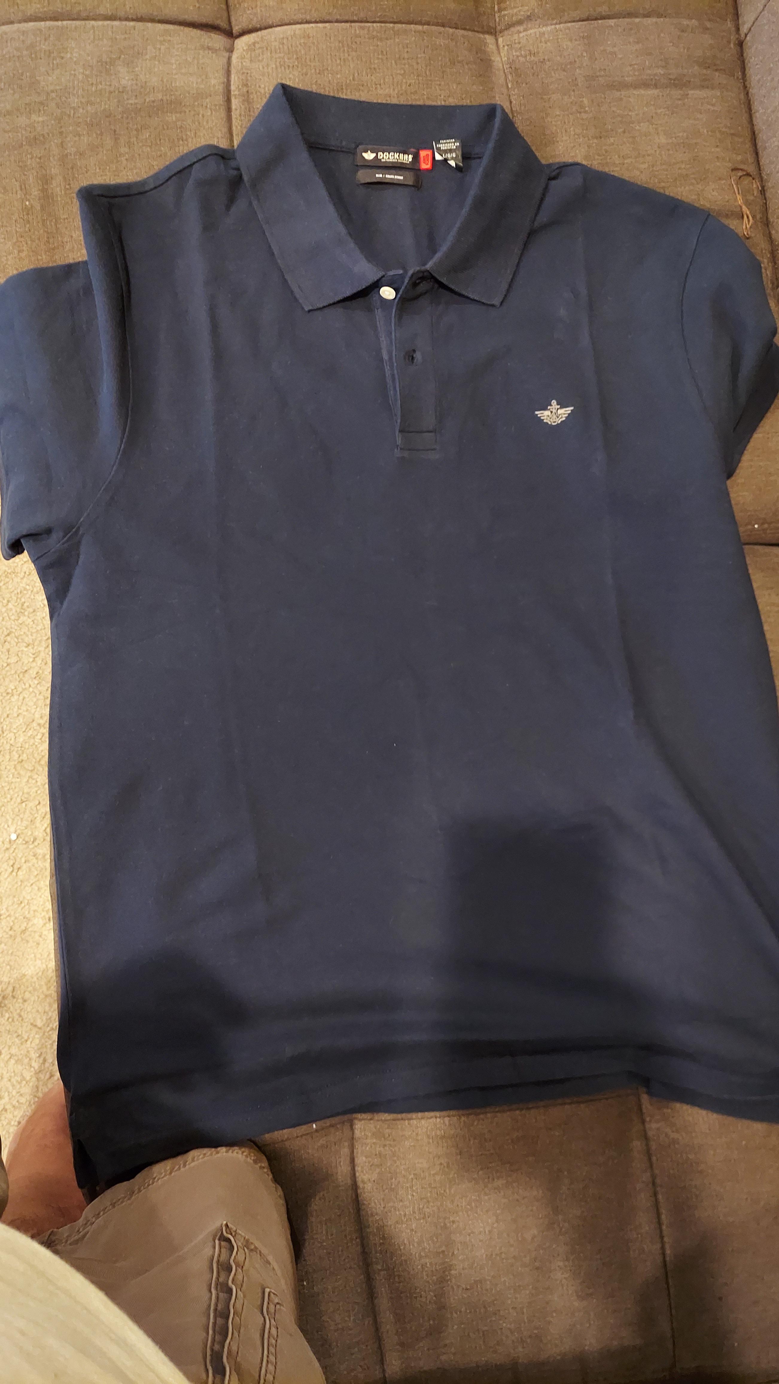 Dockers Pique Polo Slim Fit polo bleu piqué