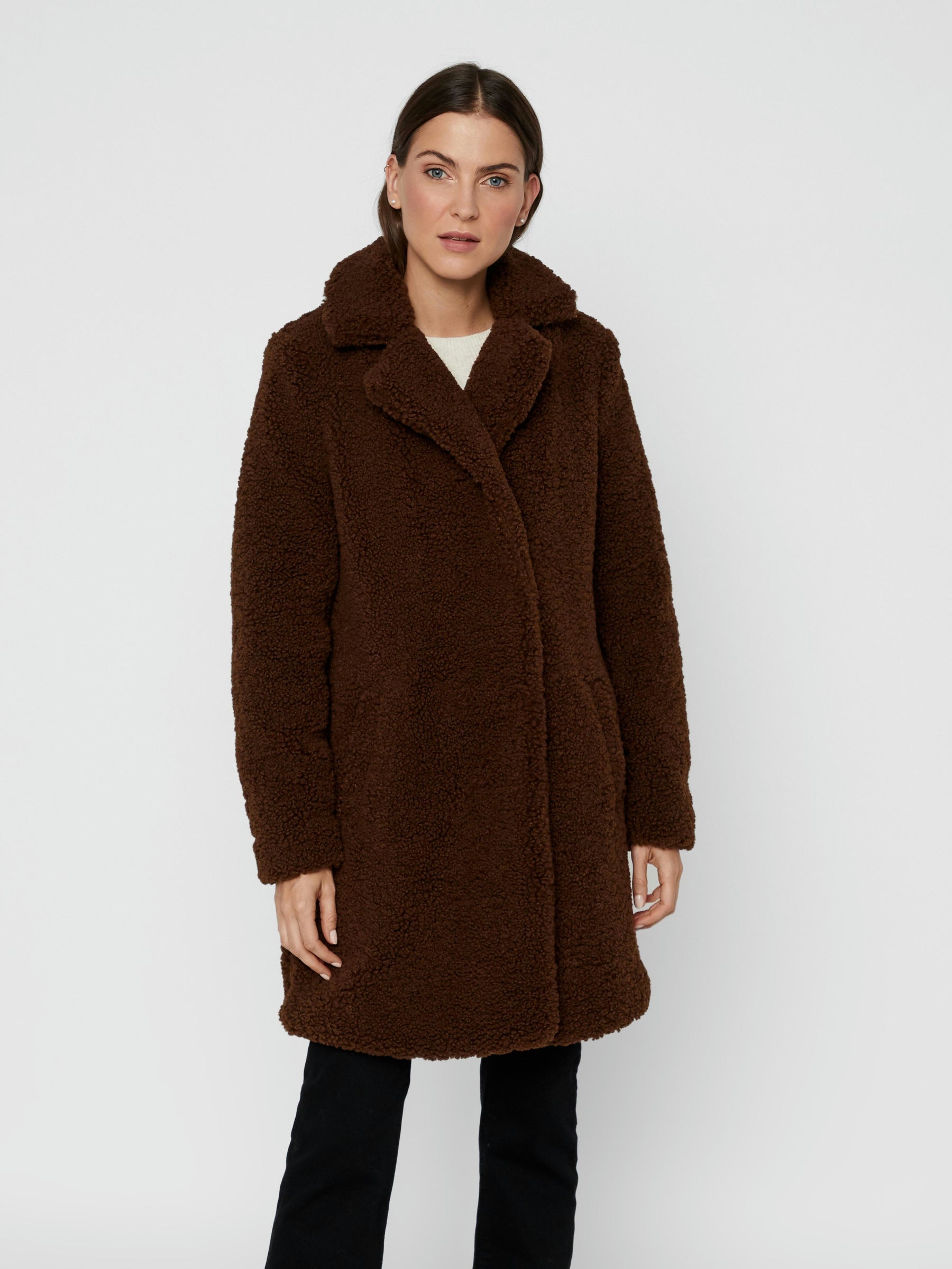 Noisy May manteau teddy fausse fourrure coupe loose