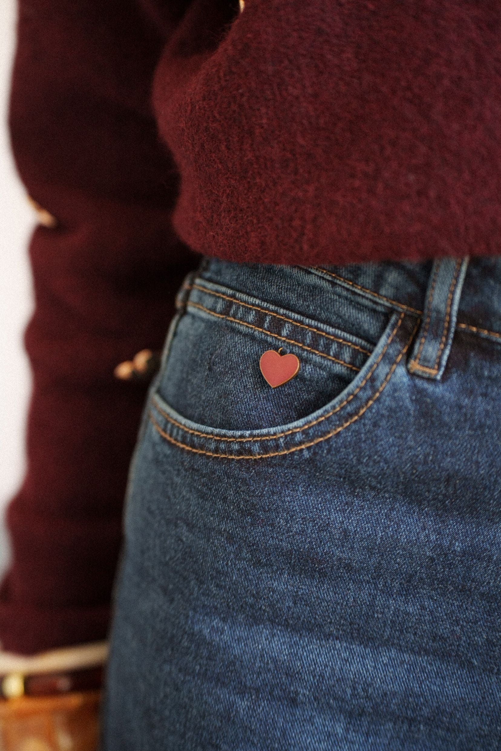 Maison Onado Nelie jean droit bleu délavé taille haute
