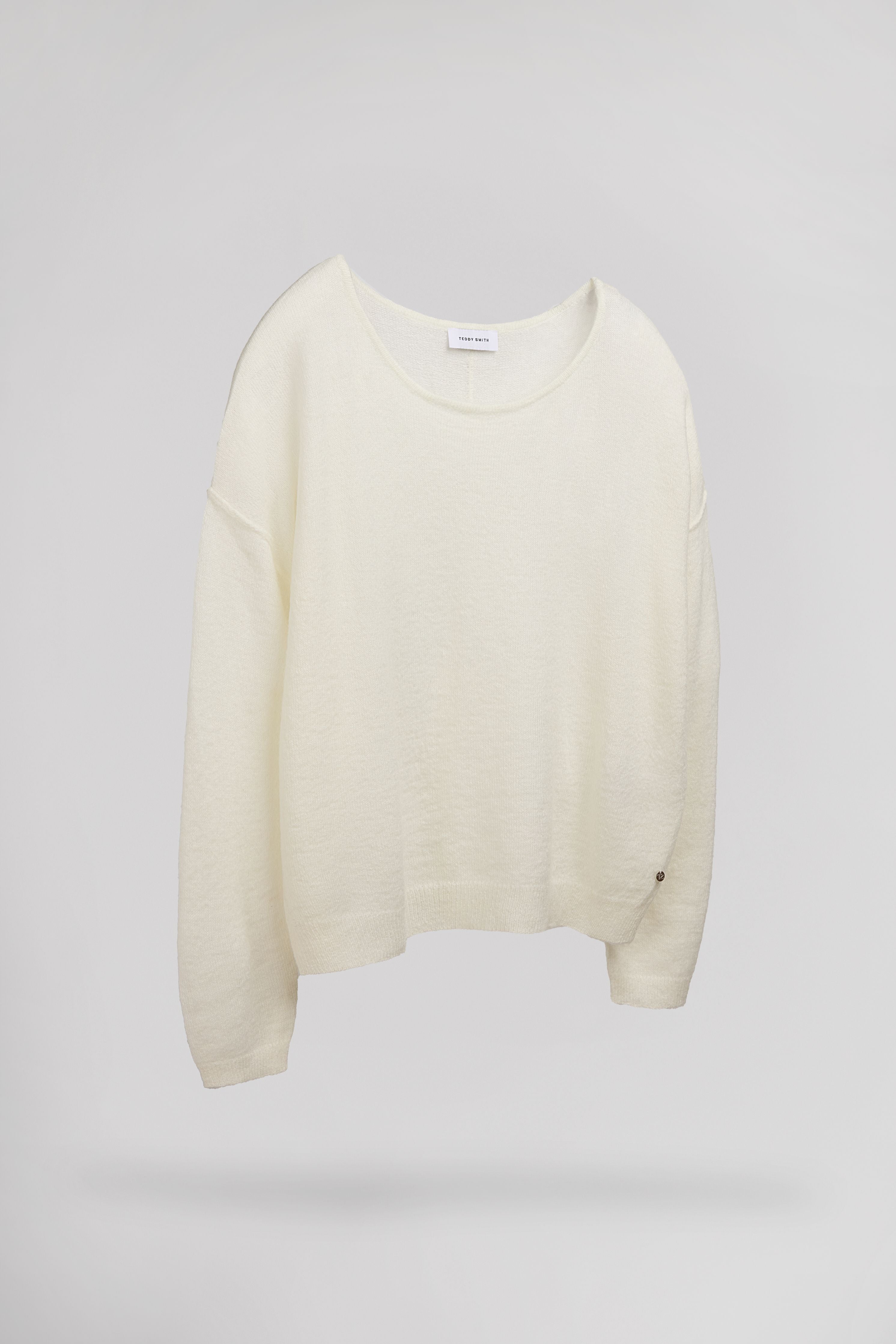 Teddy Smith P-Petille Middle White pull mohair col bateau