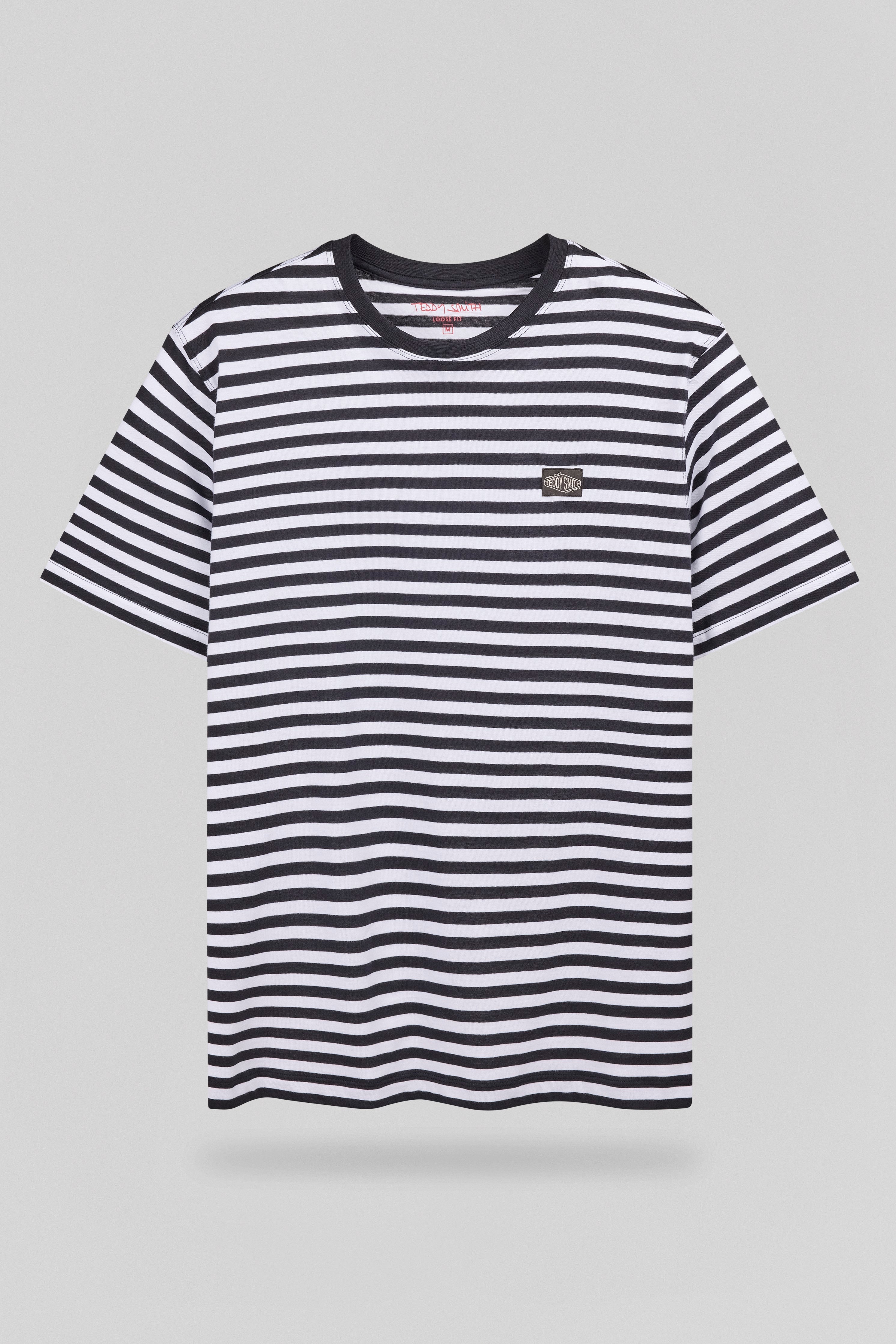 Teddy Smith T-Stry t-shirt ample bleu marine rayé