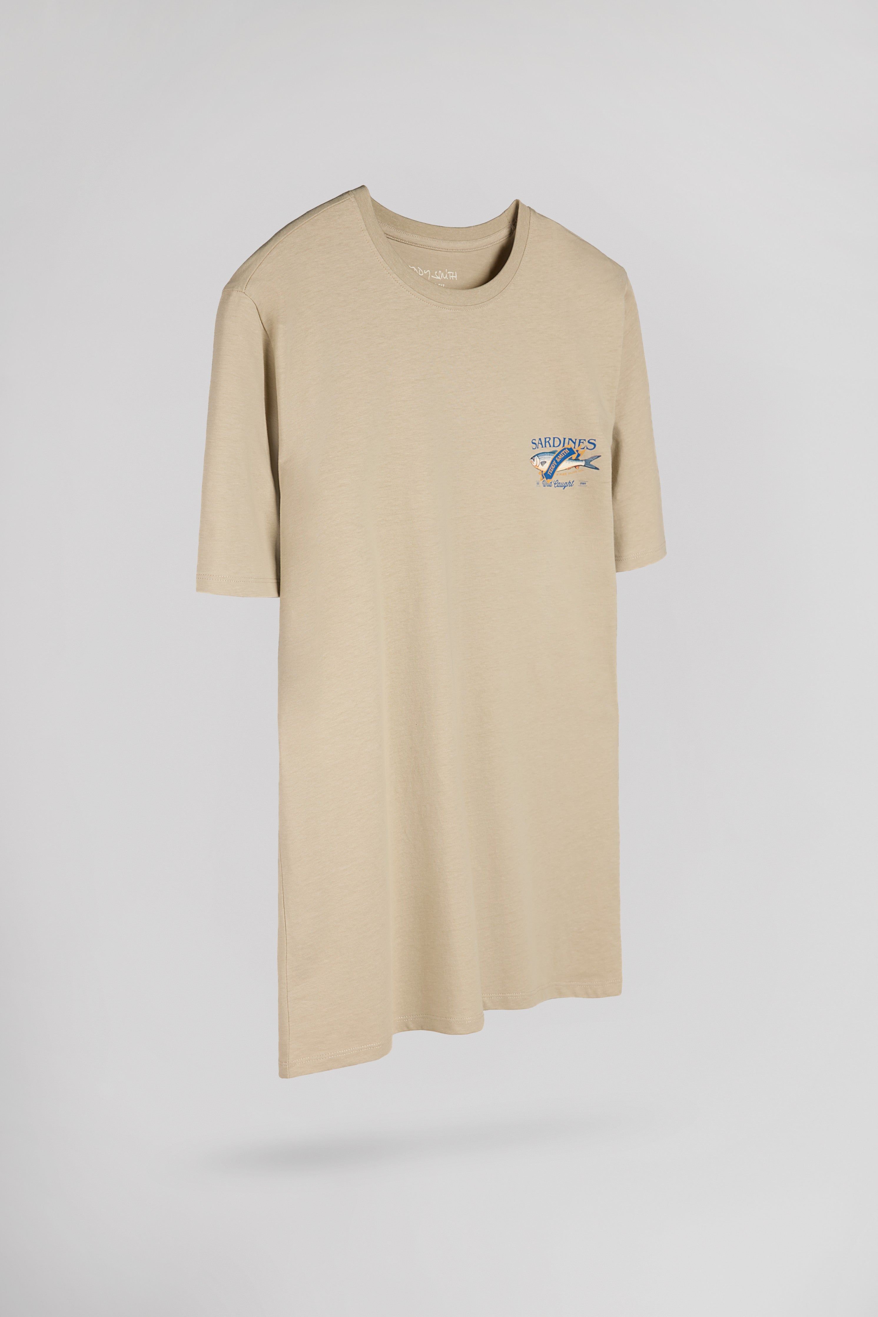 Teddy Smith T-Fish t-shirt beige col rond coton
