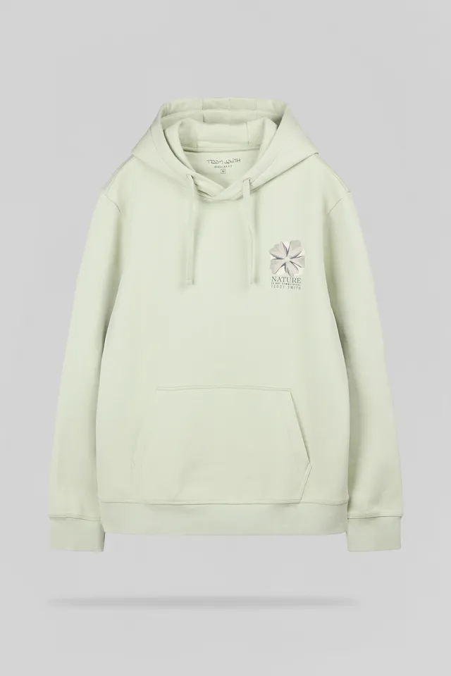 Teddy Smith S-Nature Hoody Vert Nacre sweat capuche coton