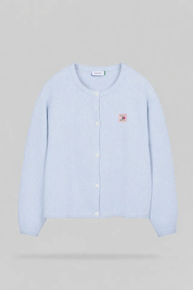Teddy Smith G-Amelia gilet bleu ciel chiné coton