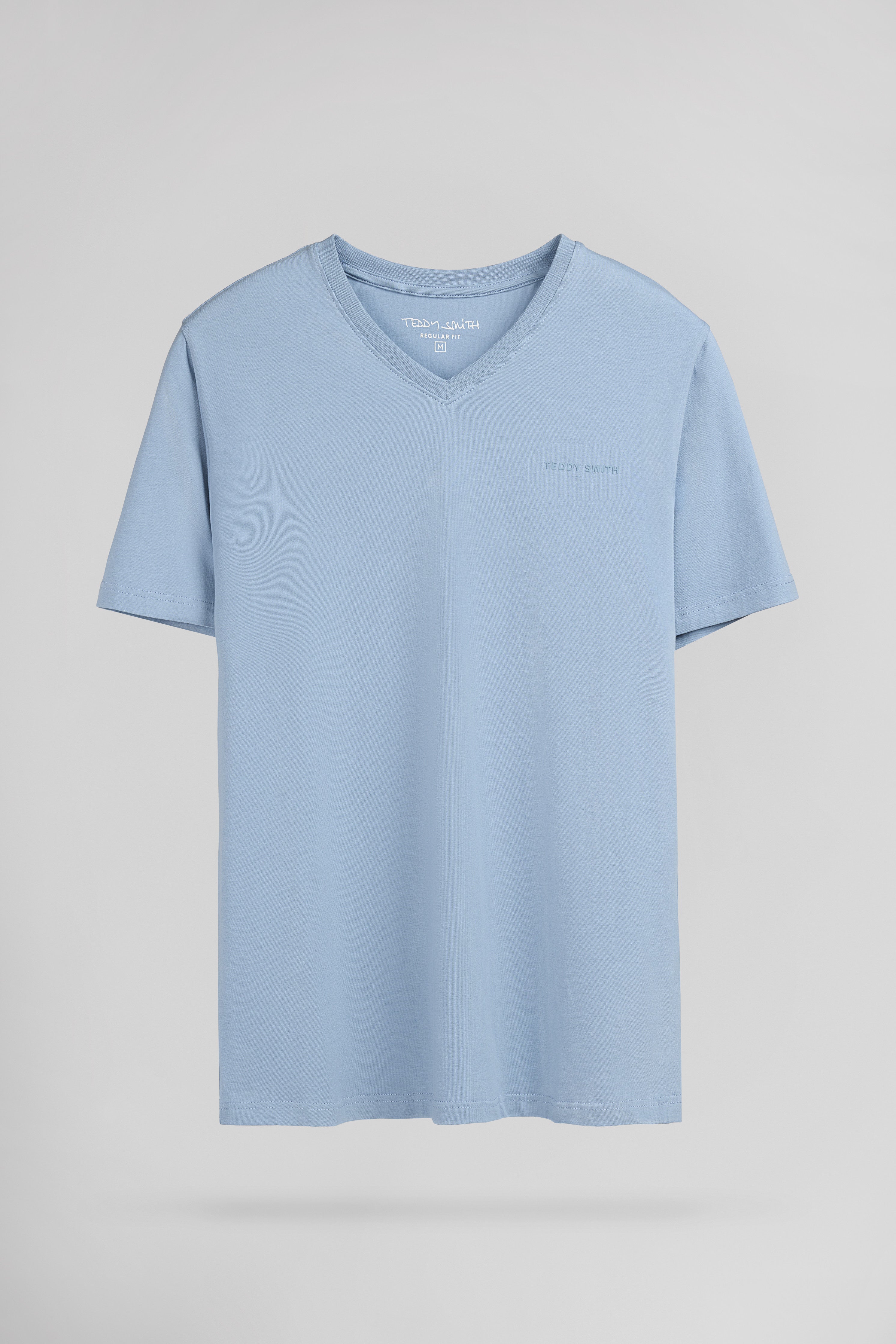 Teddy Smith Tawax 2 MC t-shirt col V homme bleu gris