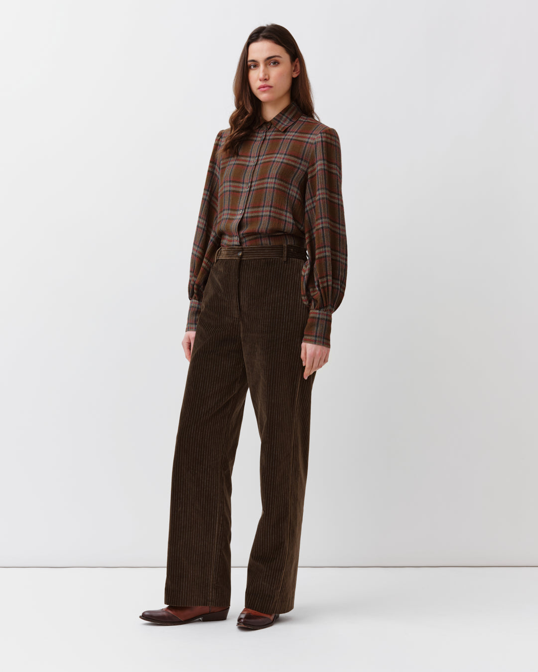 Diega Pimao pantalon marron à rayures