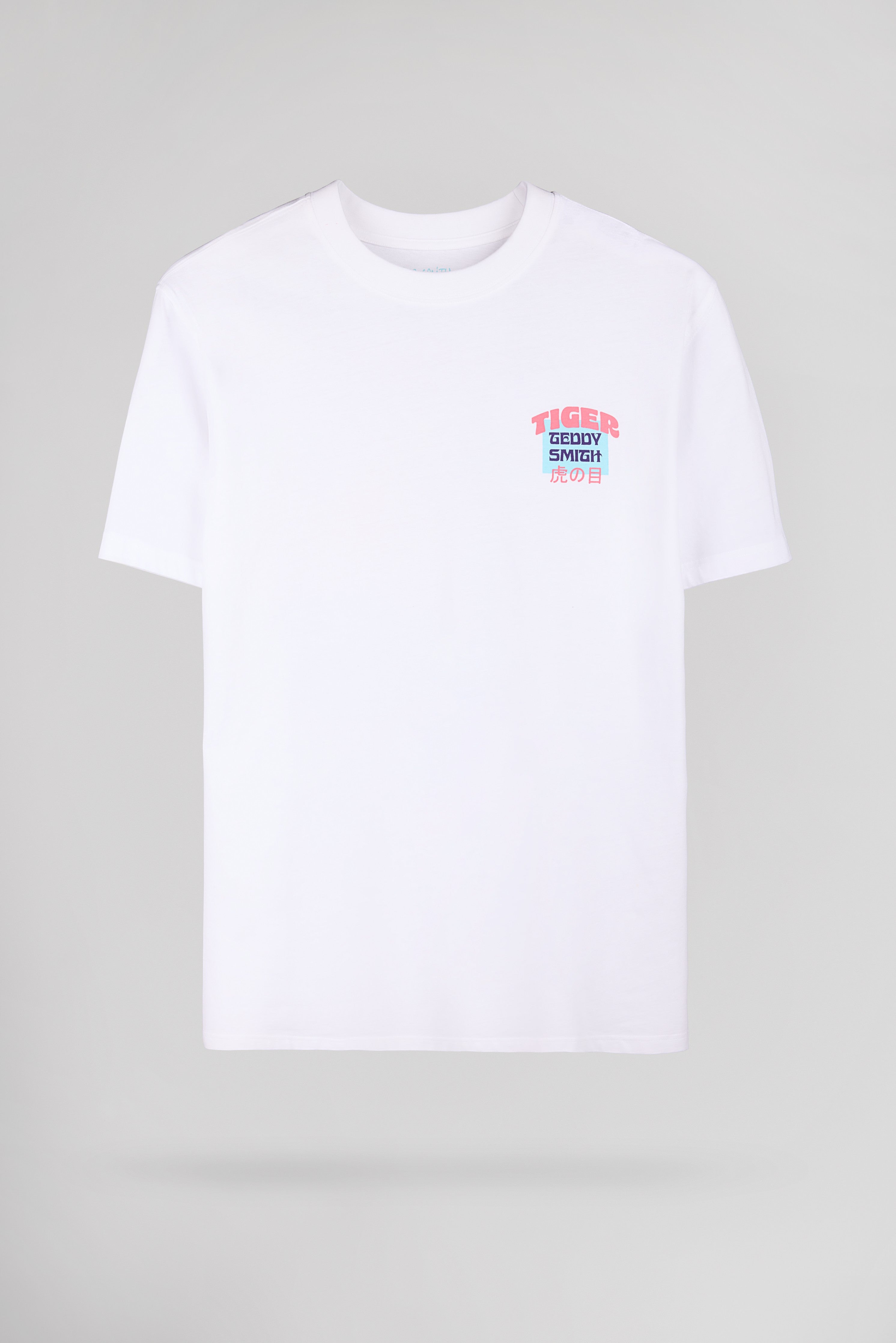 Teddy Smith T-Tiger MC t-shirt blanc tigre regular fit