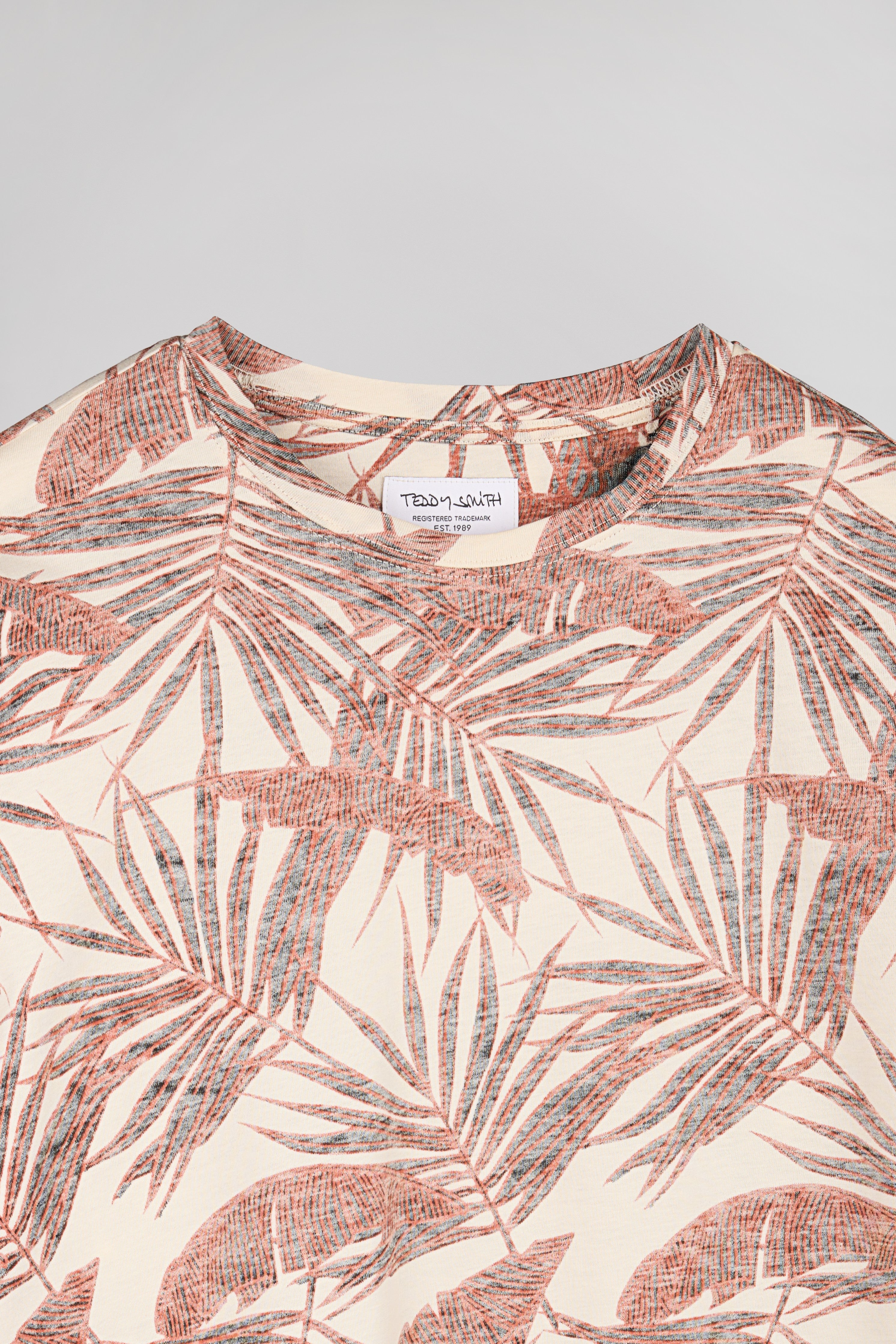 Teddy Smith T-Areski MC t-shirt floral crème homme