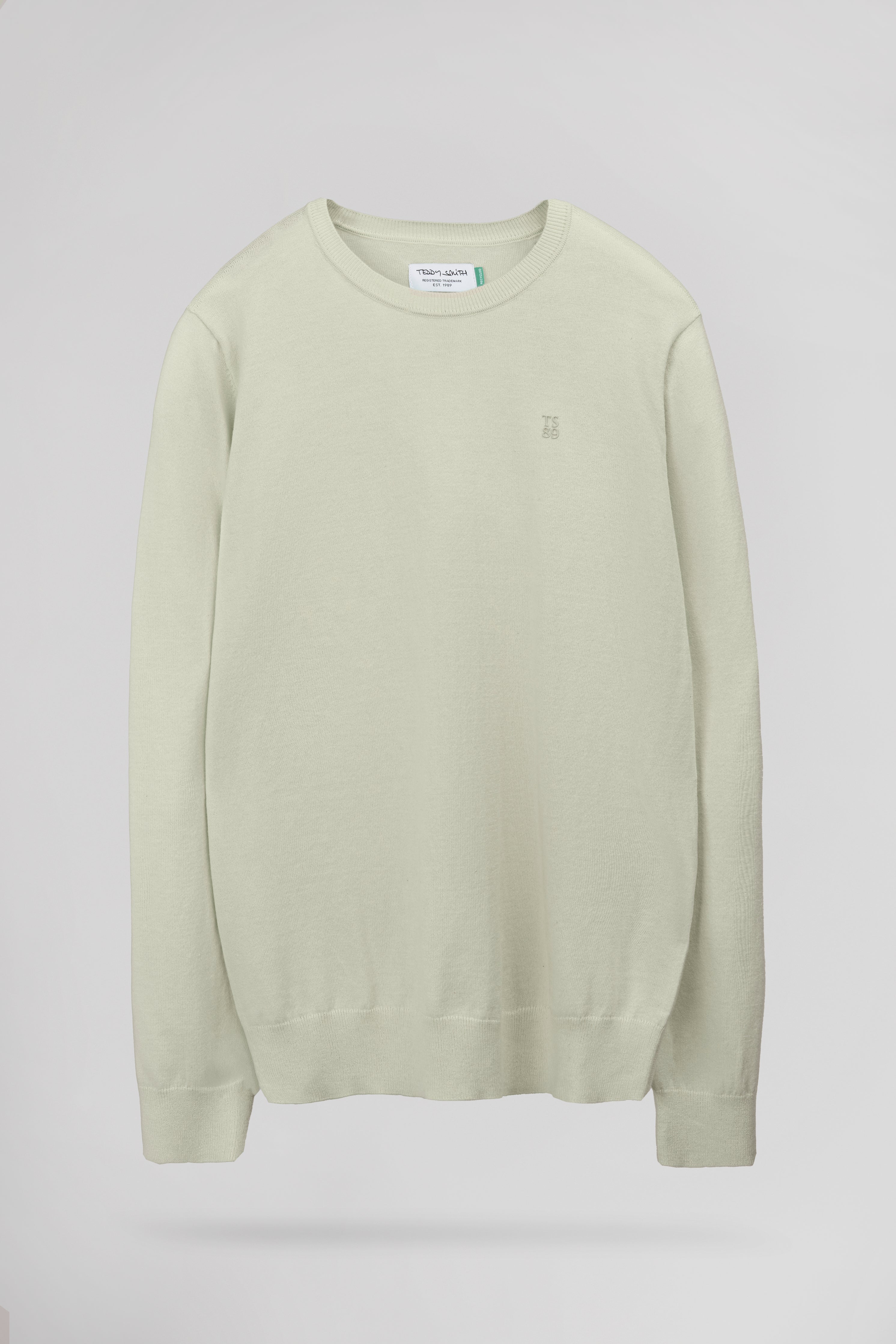 Teddy Smith P-Martino pull col rond vert nacré homme slim