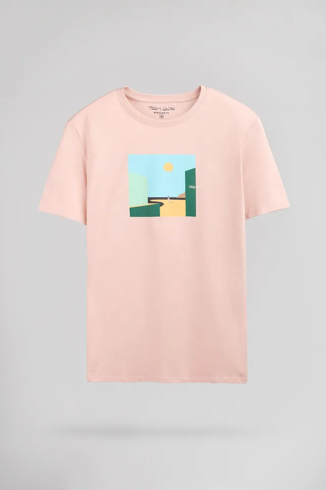 Teddy Smith T-Minimalist MC t-shirt rose pastel col rond