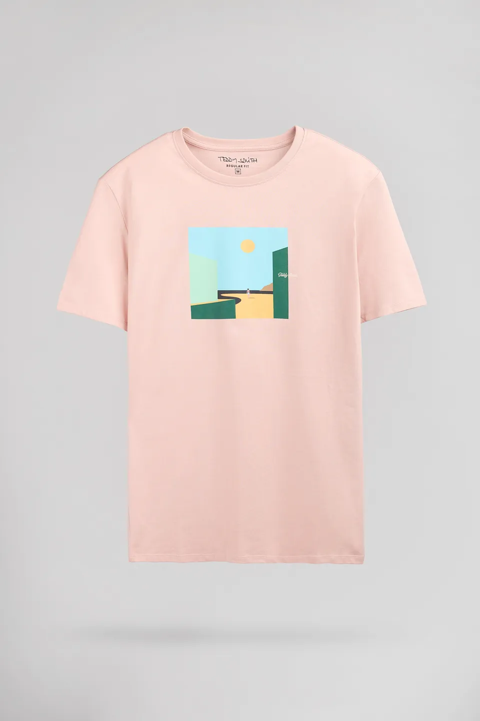 Teddy Smith T-Minimalist MC t-shirt rose pastel col rond