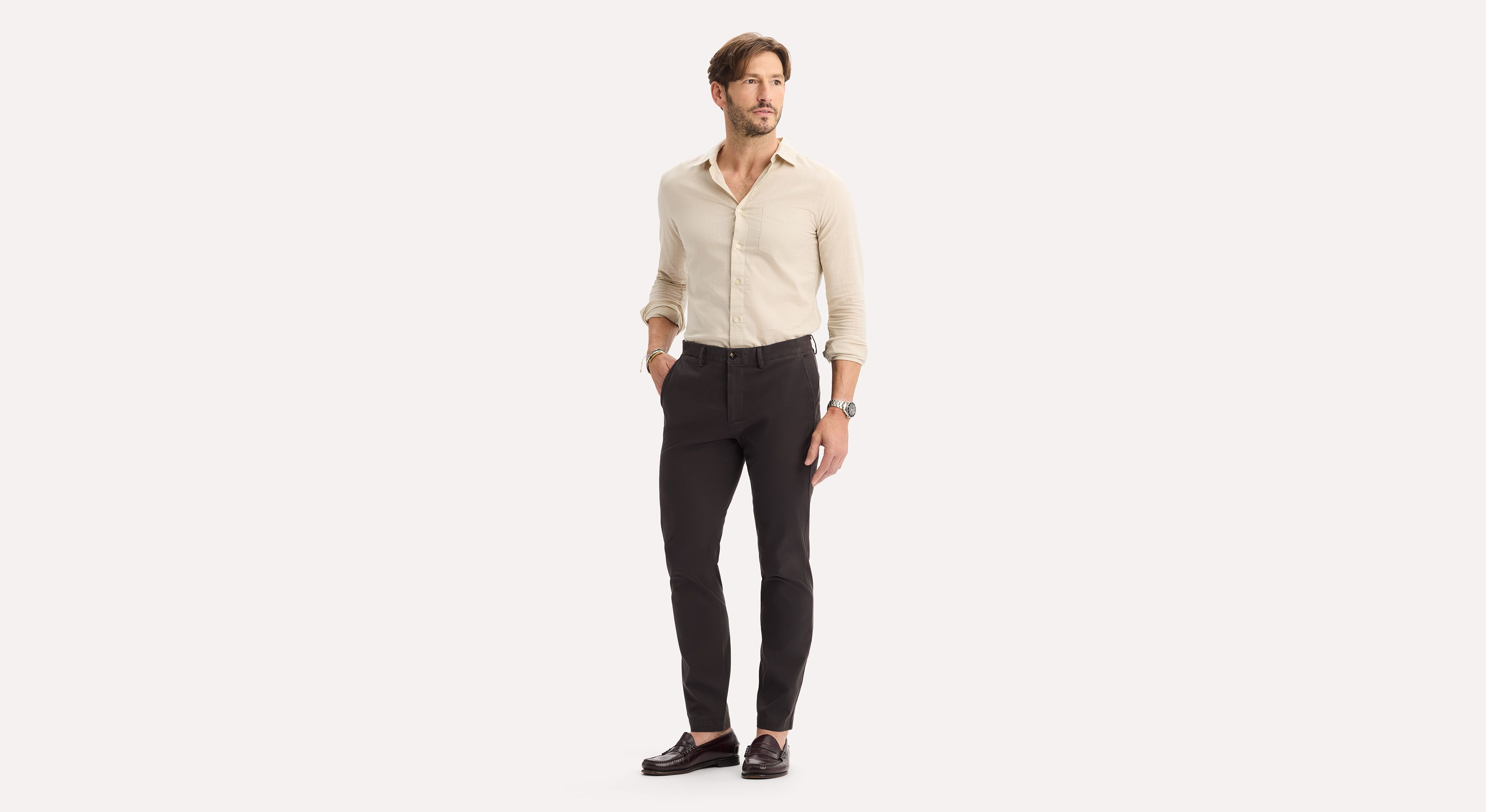 Dockers Crafted Khaki chino slim tapered marron