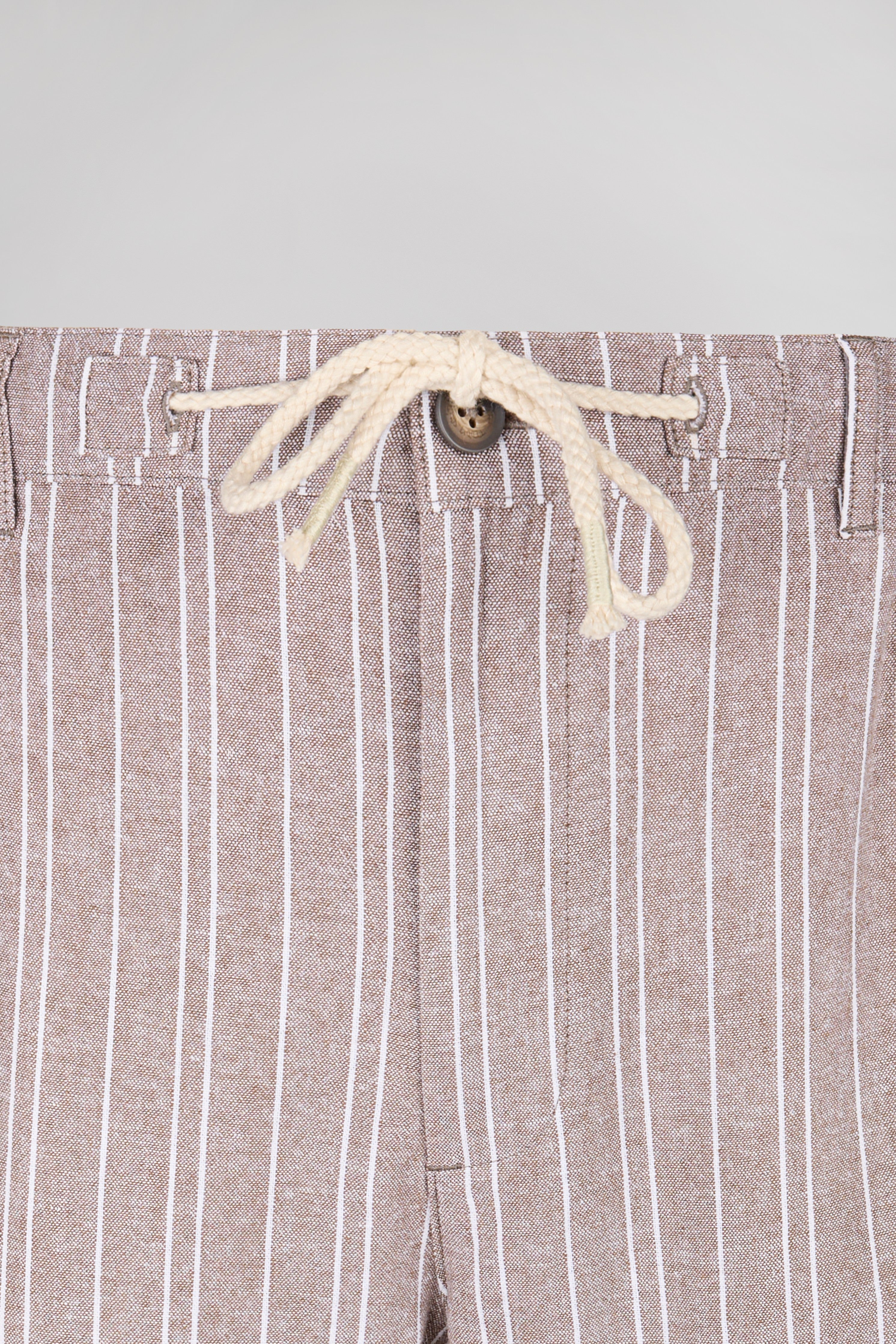 Teddy Smith P-Darius Lin pantalon chocolat rayé lin