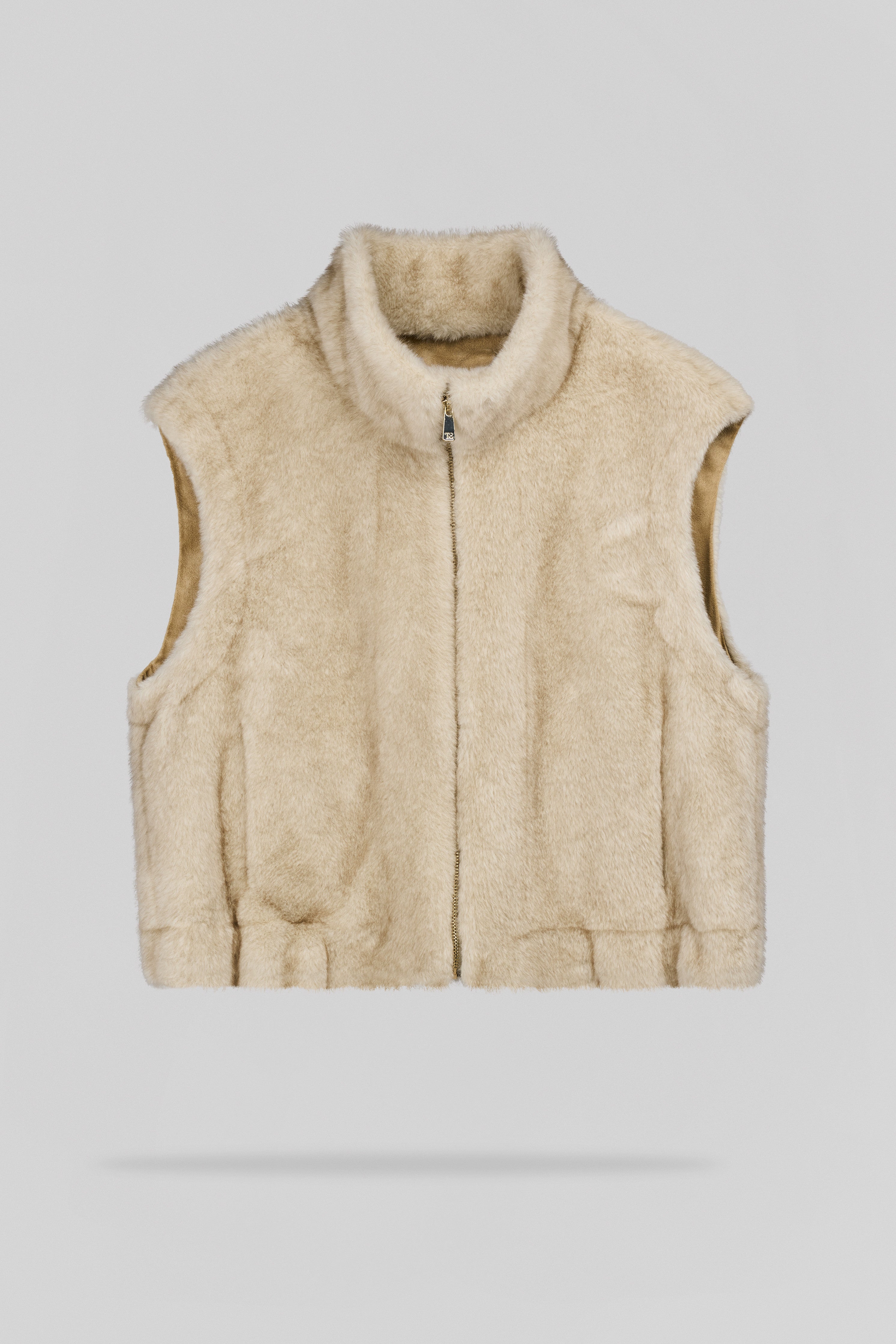 Teddy Smith G-Lou gilet fausse fourrure beige femme