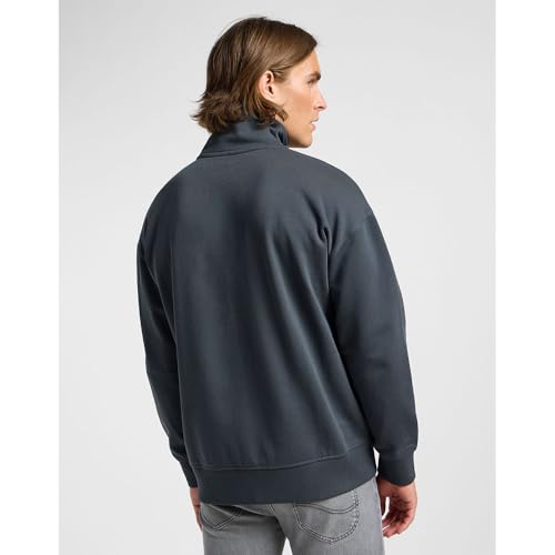 Lee Half Zip Sweatshirt sweat homme noir délavé L coton