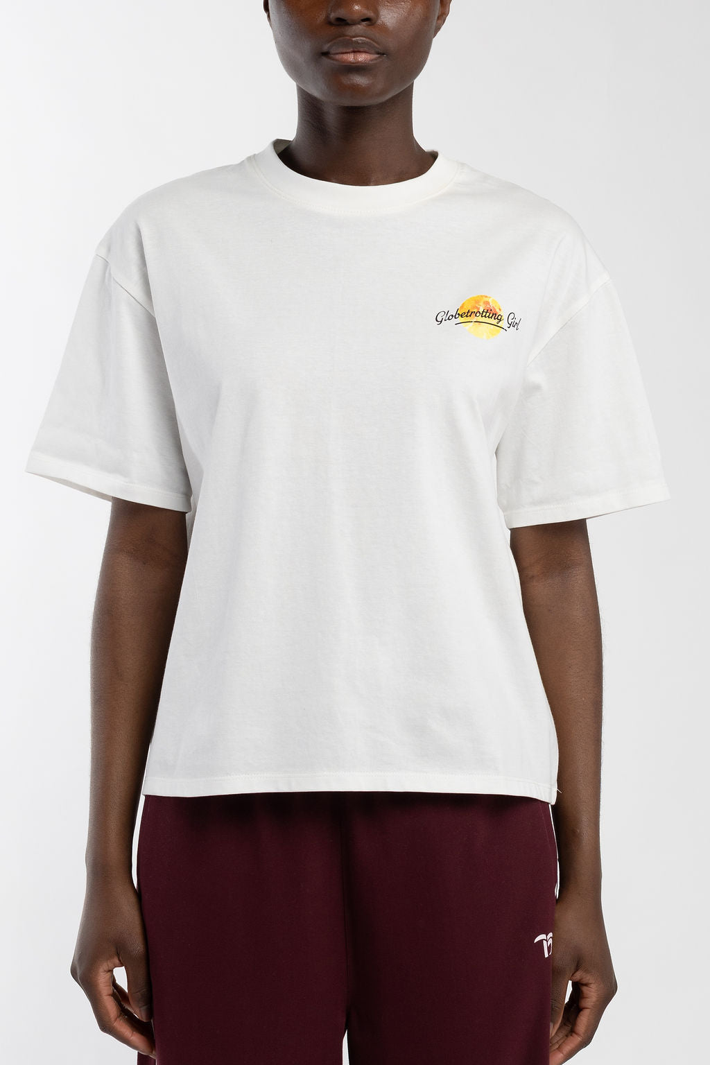 Teddy Smith T-Vibes MC Middle White t-shirt oversize blanc femme