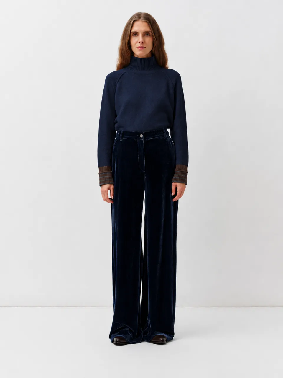 Diega Piedro pantalon velours marine coupe ample