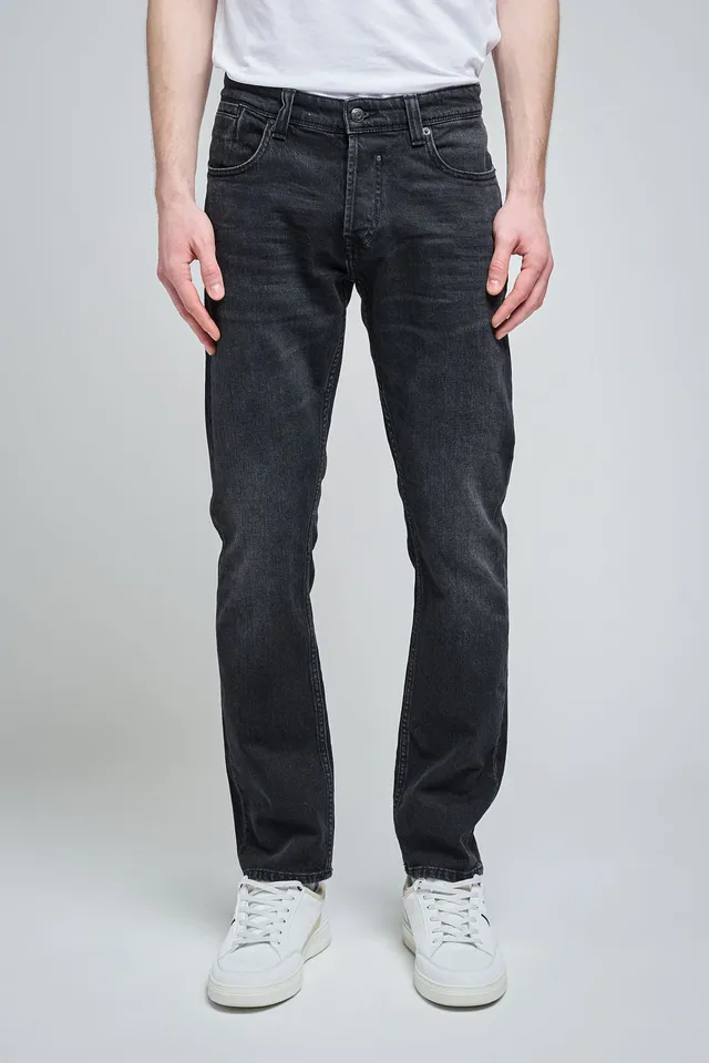 Teddy Smith Reg L32 Jean Droit Black Used Coton