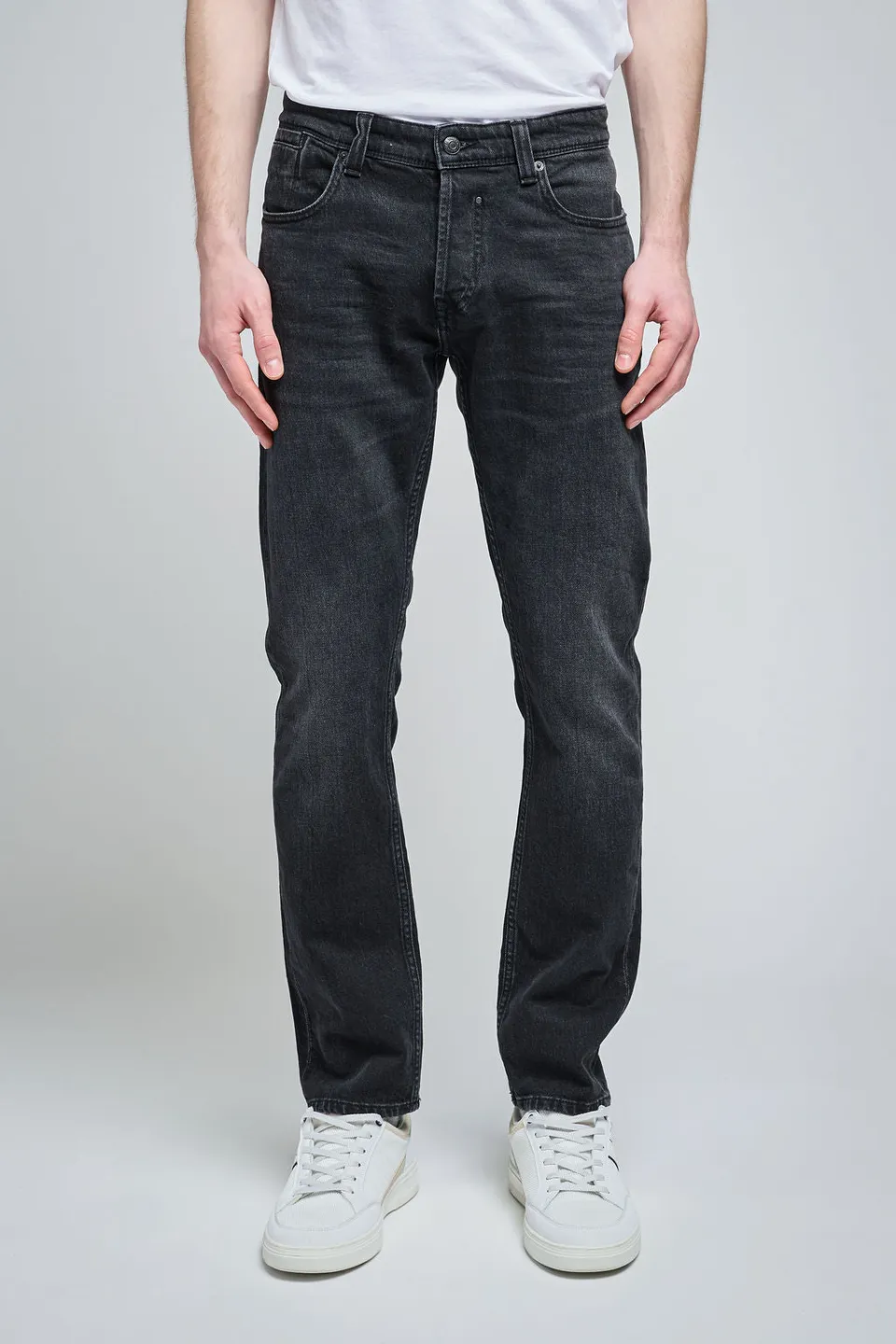 Teddy Smith Reg L32 Jean Droit Black Used Coton
