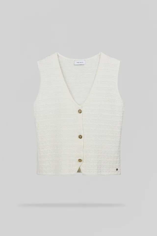 Teddy Smith G-Millie gilet sans manches blanc cassé