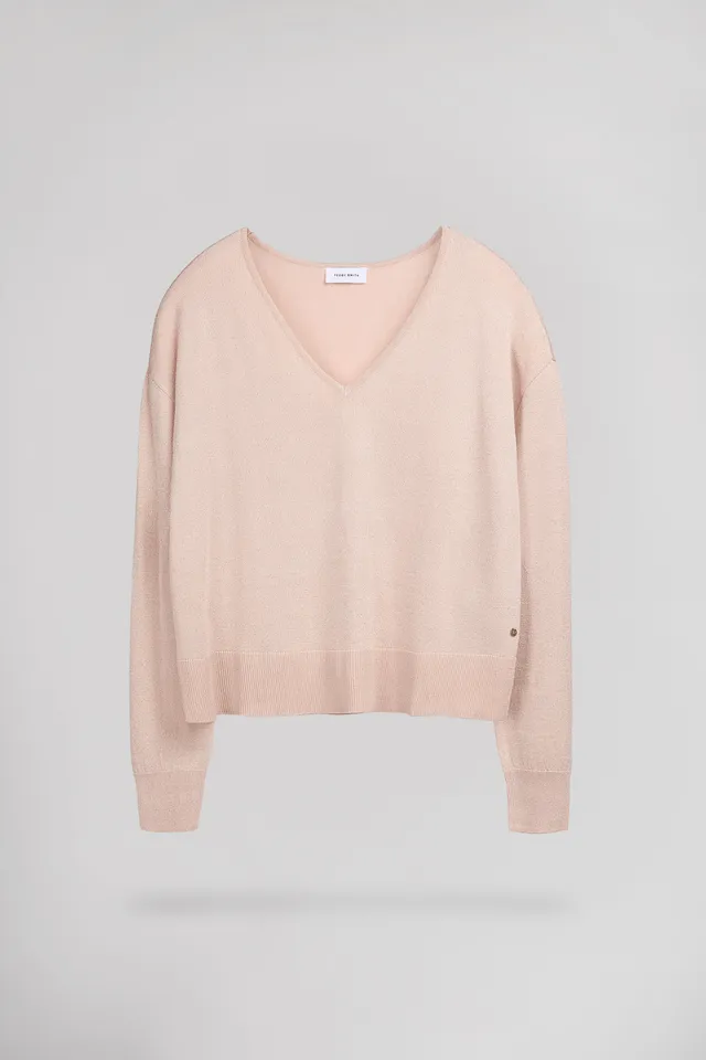 Teddy Smith P-Lizie pull maille femme rose pâle lurex