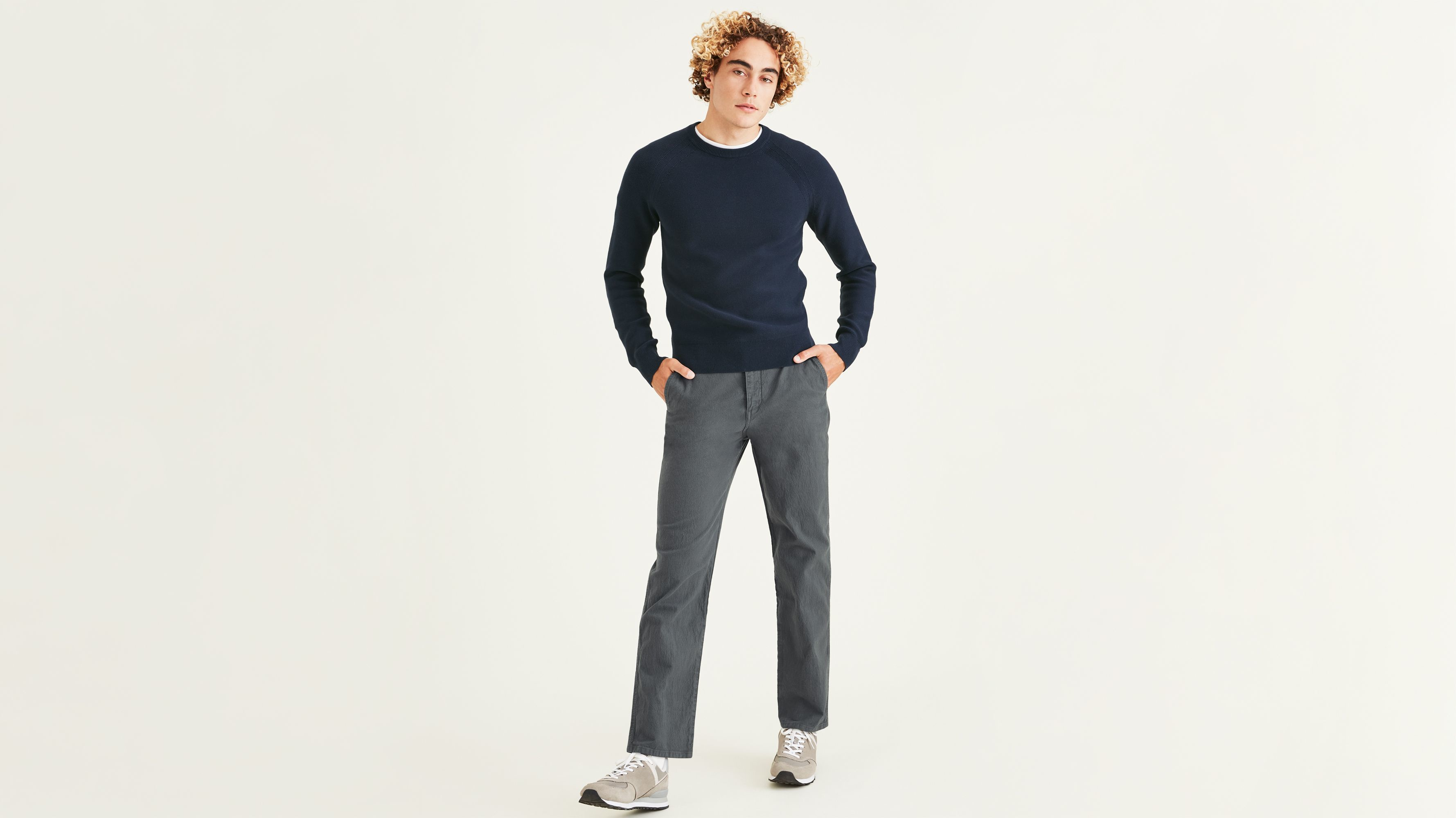Dockers Regular Fit pull col rond bleu classique
