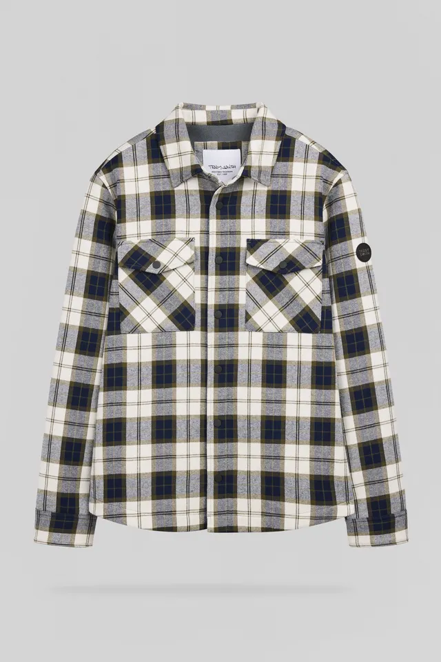 TEDDY SMITH B-JOHAN surchemise homme dark navy carreaux polaire