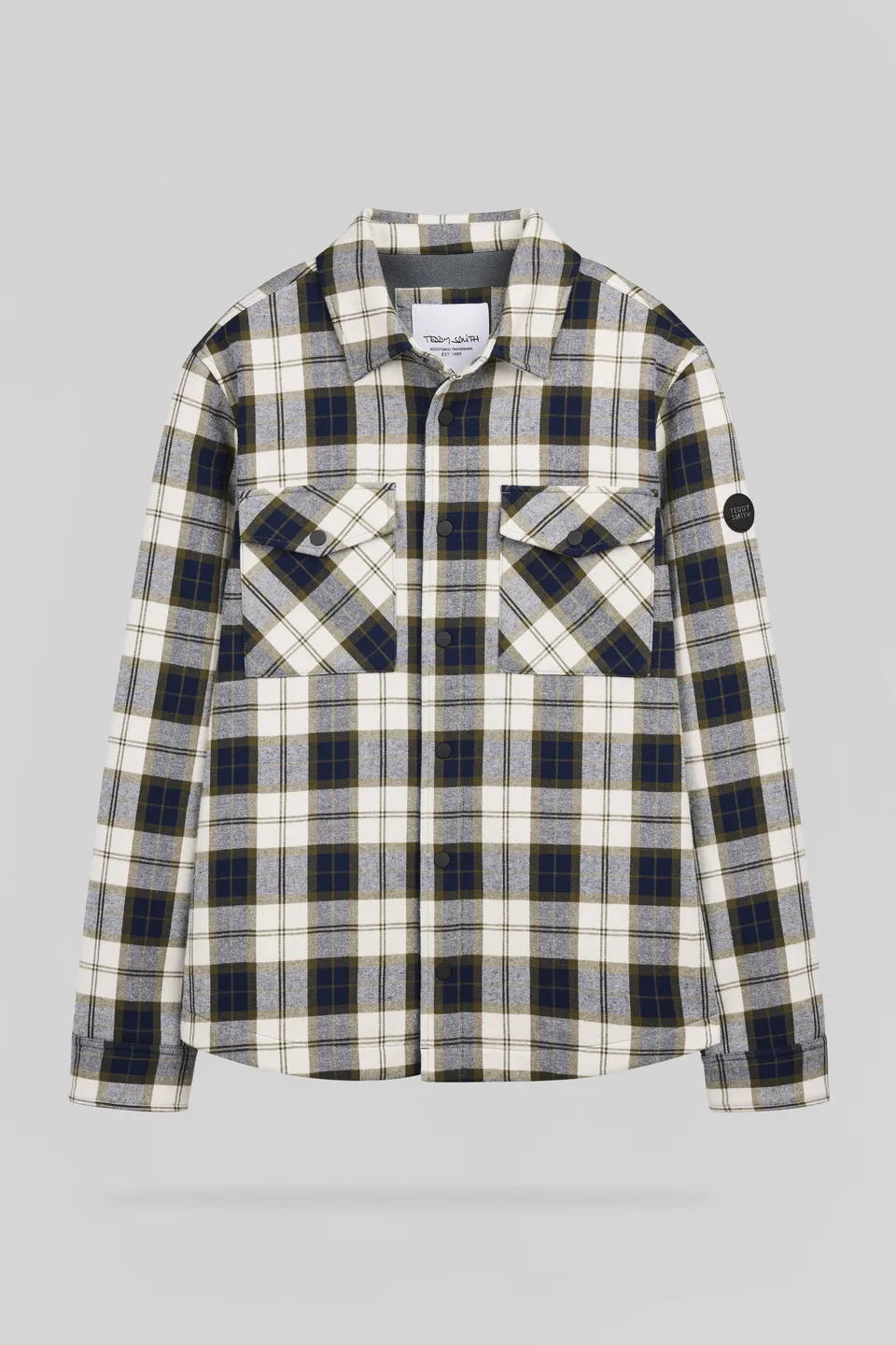 TEDDY SMITH B-JOHAN surchemise homme dark navy carreaux polaire