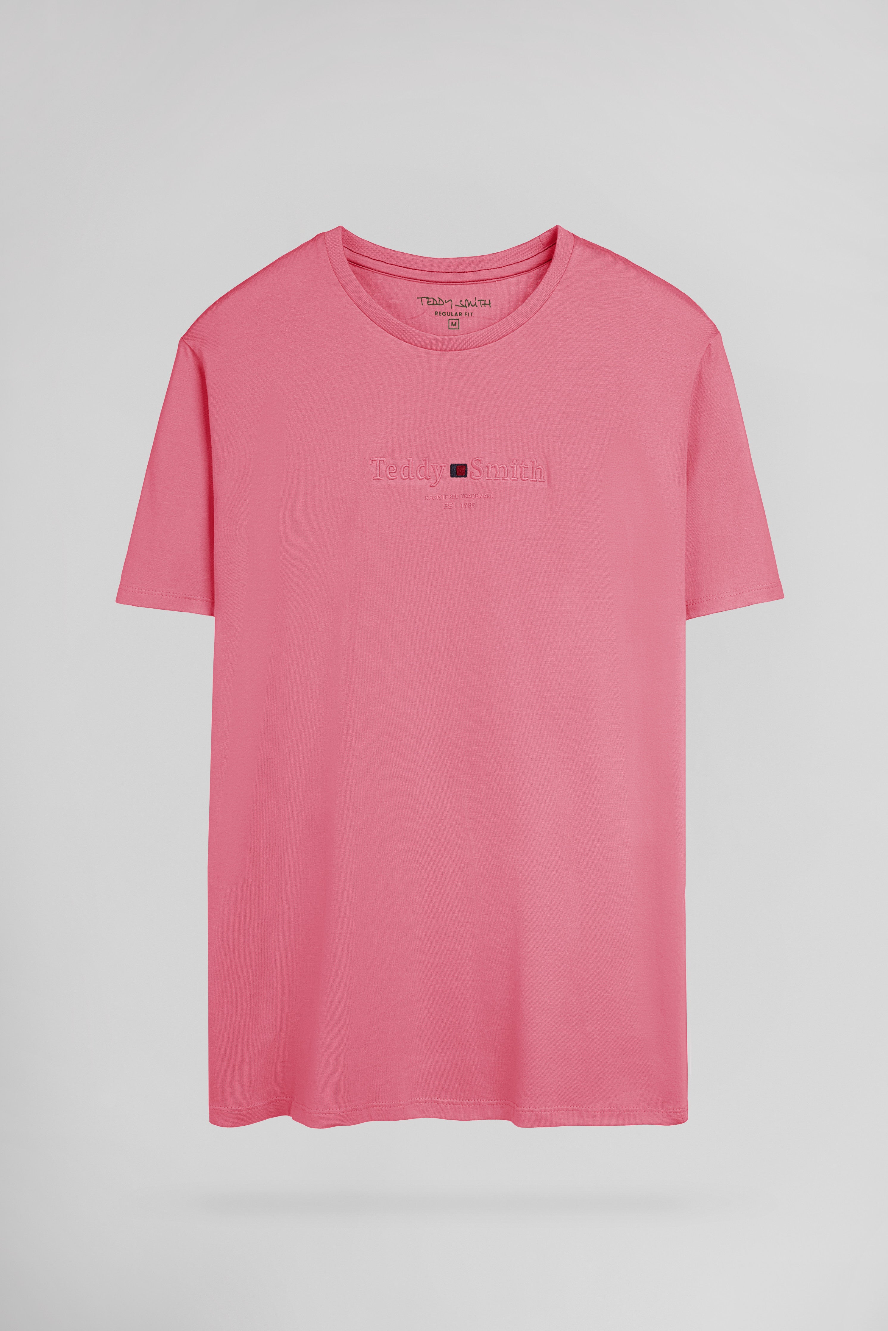 Teddy Smith T-Jim MC t-shirt rose vif coton