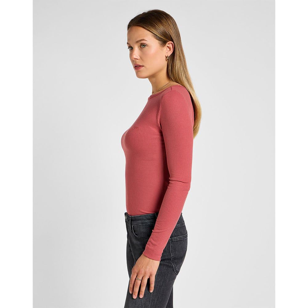 Lee Ls Boat Neck Tee t-shirt femme cannelle M coupe slim