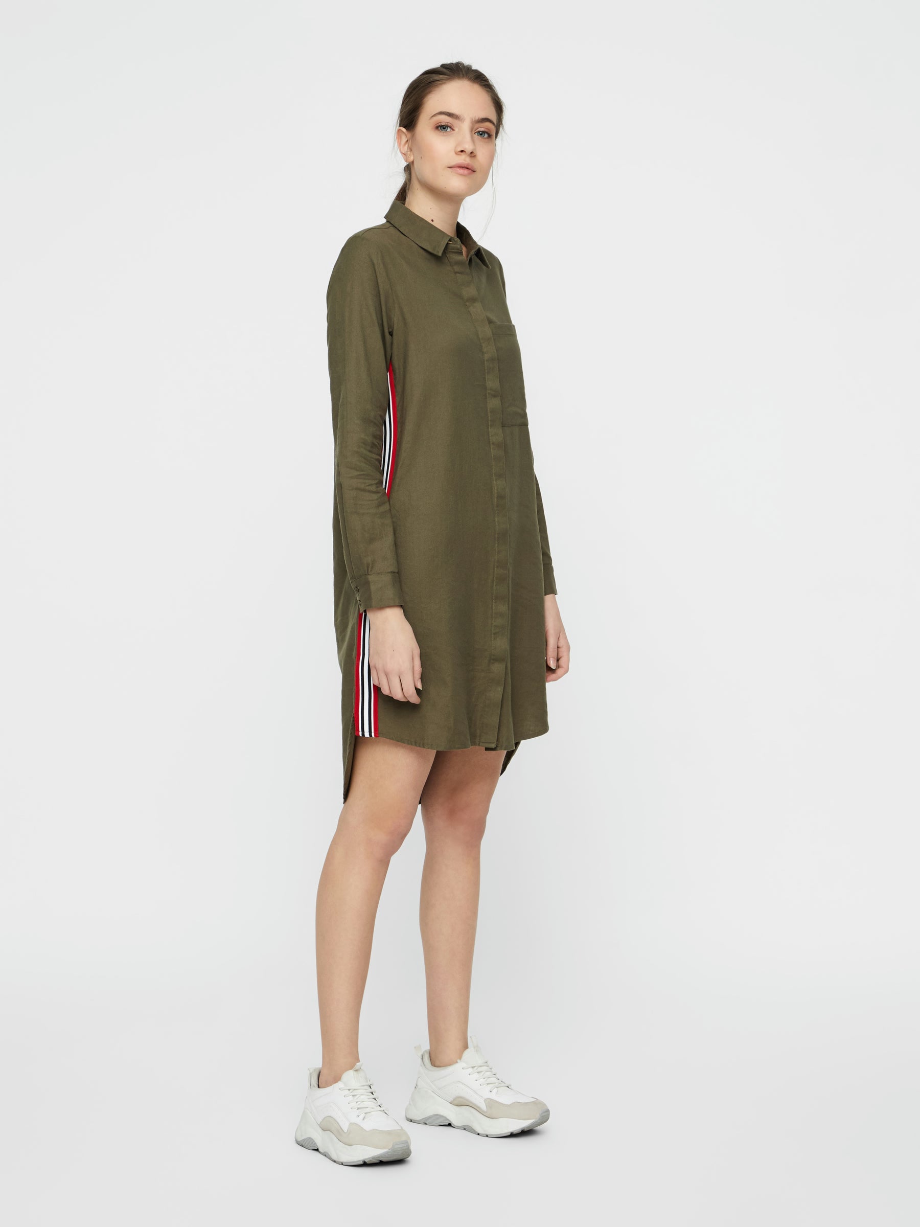 Noisy May Vestito robe chemise rayures manches longues