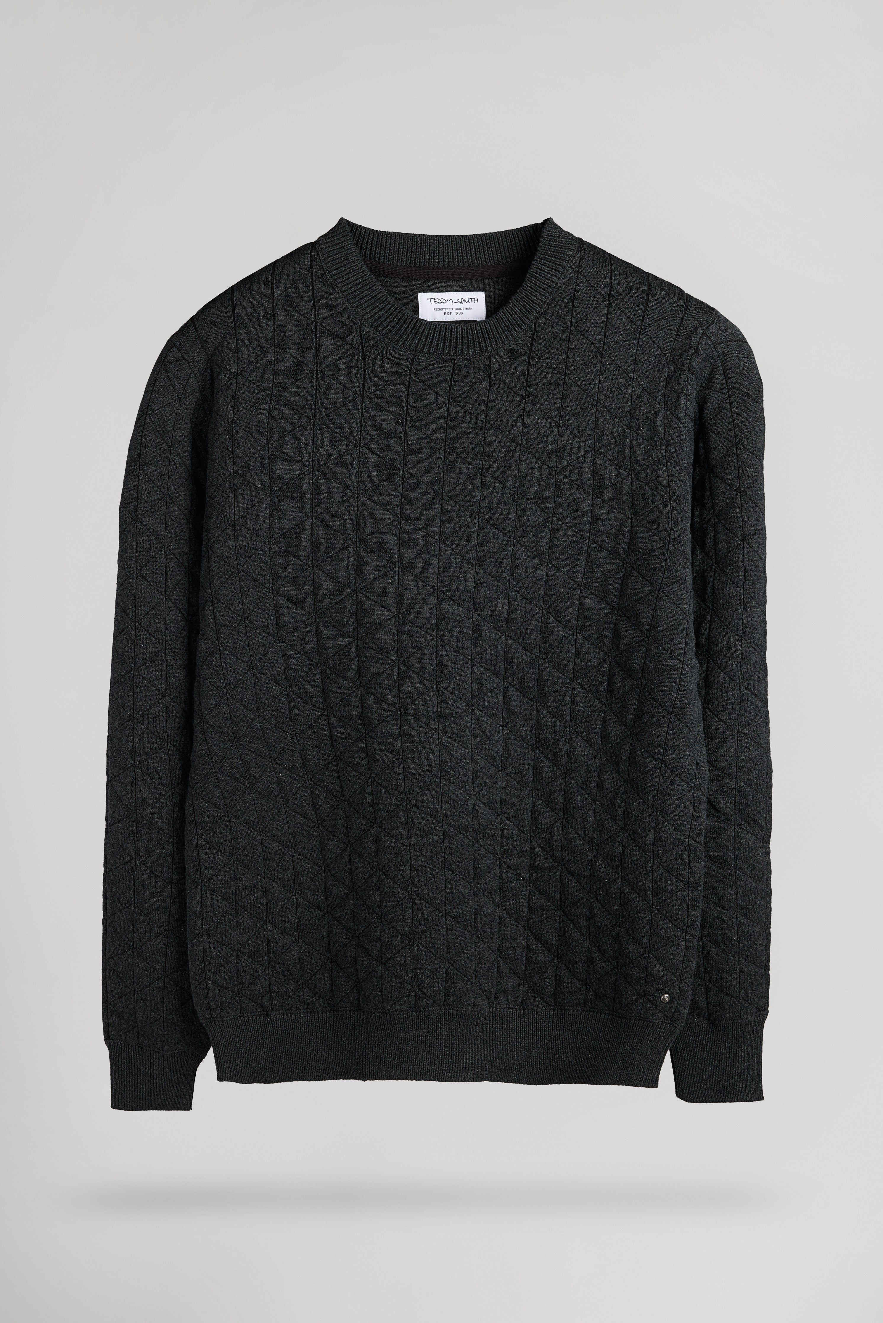 Teddy Smith P-Marlow pull jacquard gris col rond