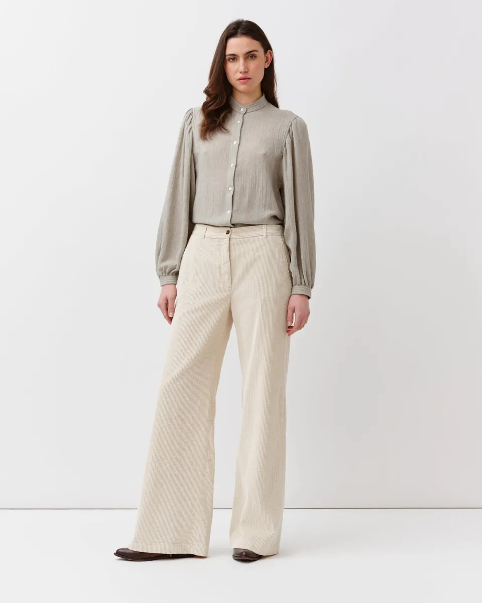 DIEGA PIEDRO pantalon écru velours coton