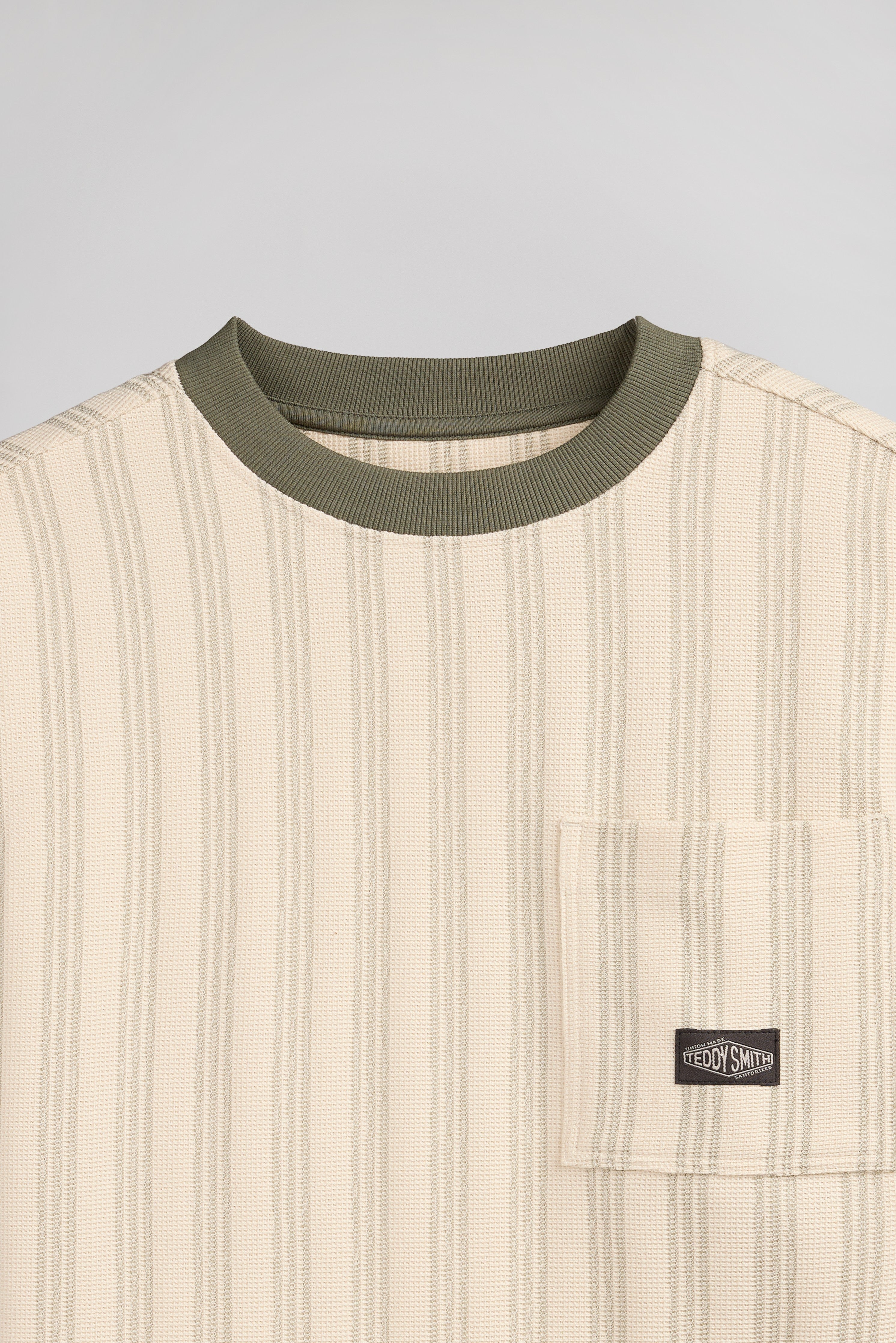 Teddy Smith S-Verso RC Jr sweat rayures cream manches courtes