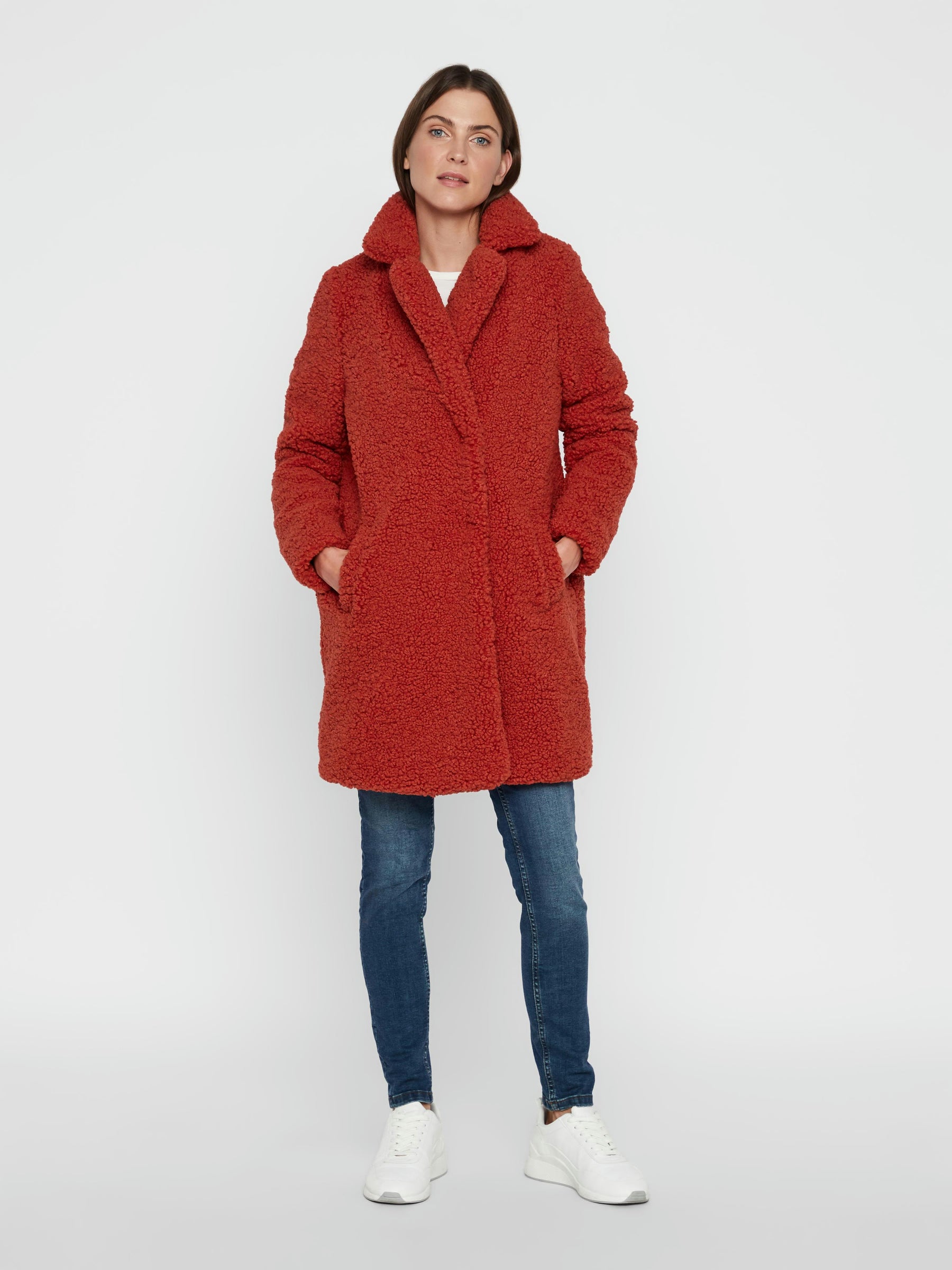 Noisy May manteau teddy boutons doublé 77 cm