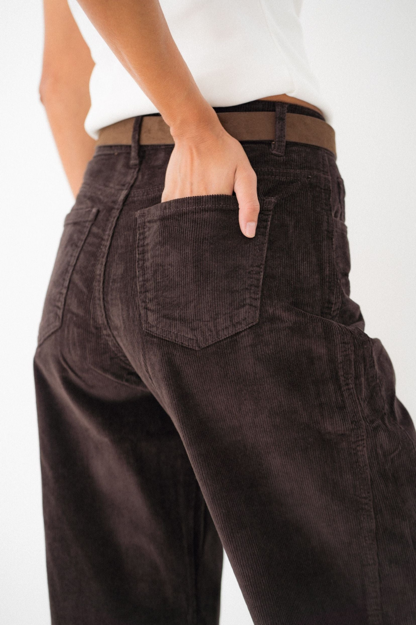 Maison Onado Karine pantalon velours chocolat