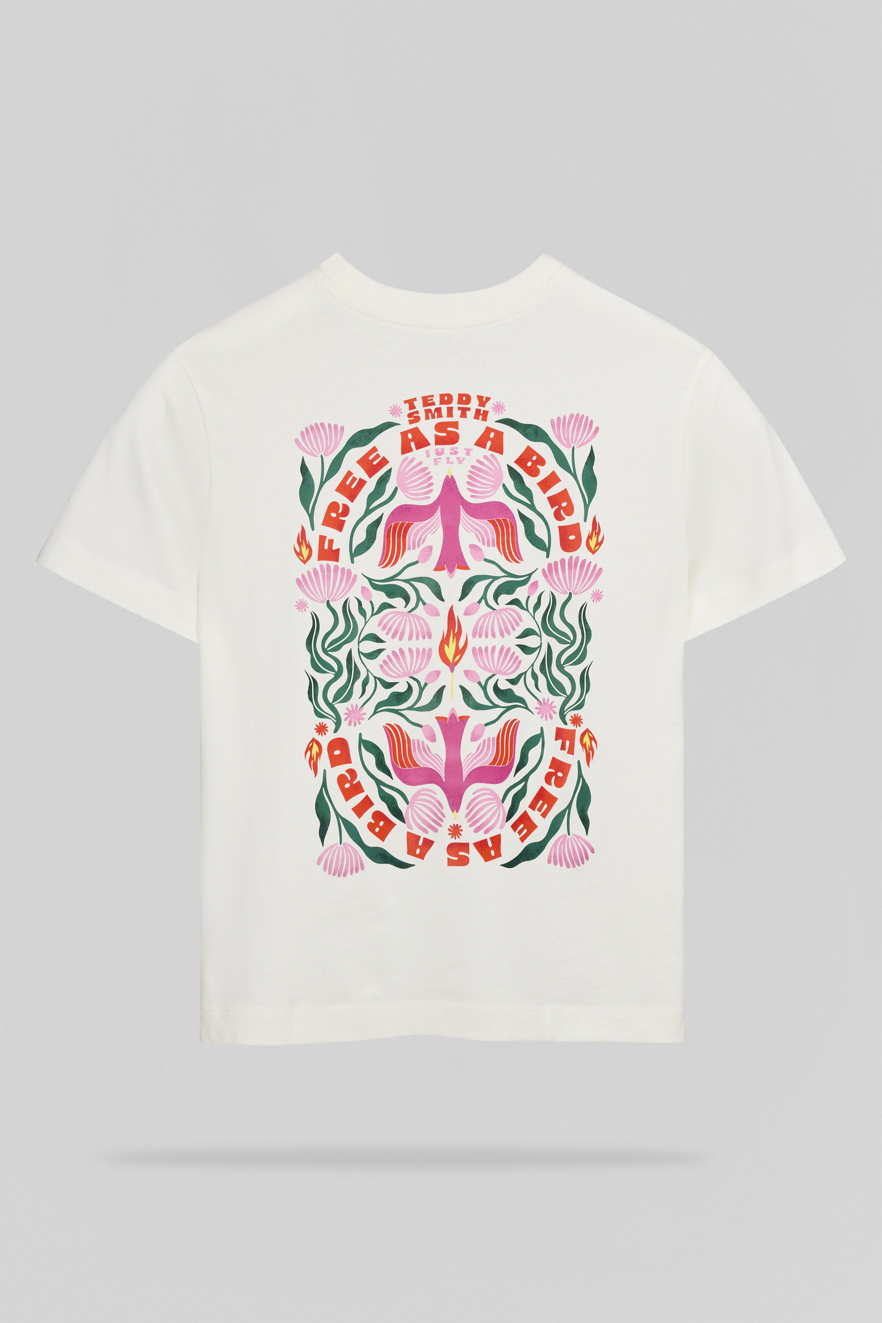 Teddy Smith T-Bird MC Jr t-shirt fille blanc coton