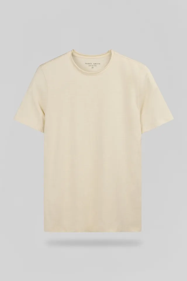 Teddy Smith T-Perry MC Cream t-shirt homme crème slub
