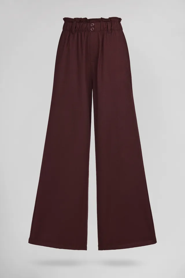 Teddy Smith P-Tylia pantalon bordeaux foncé flanelle