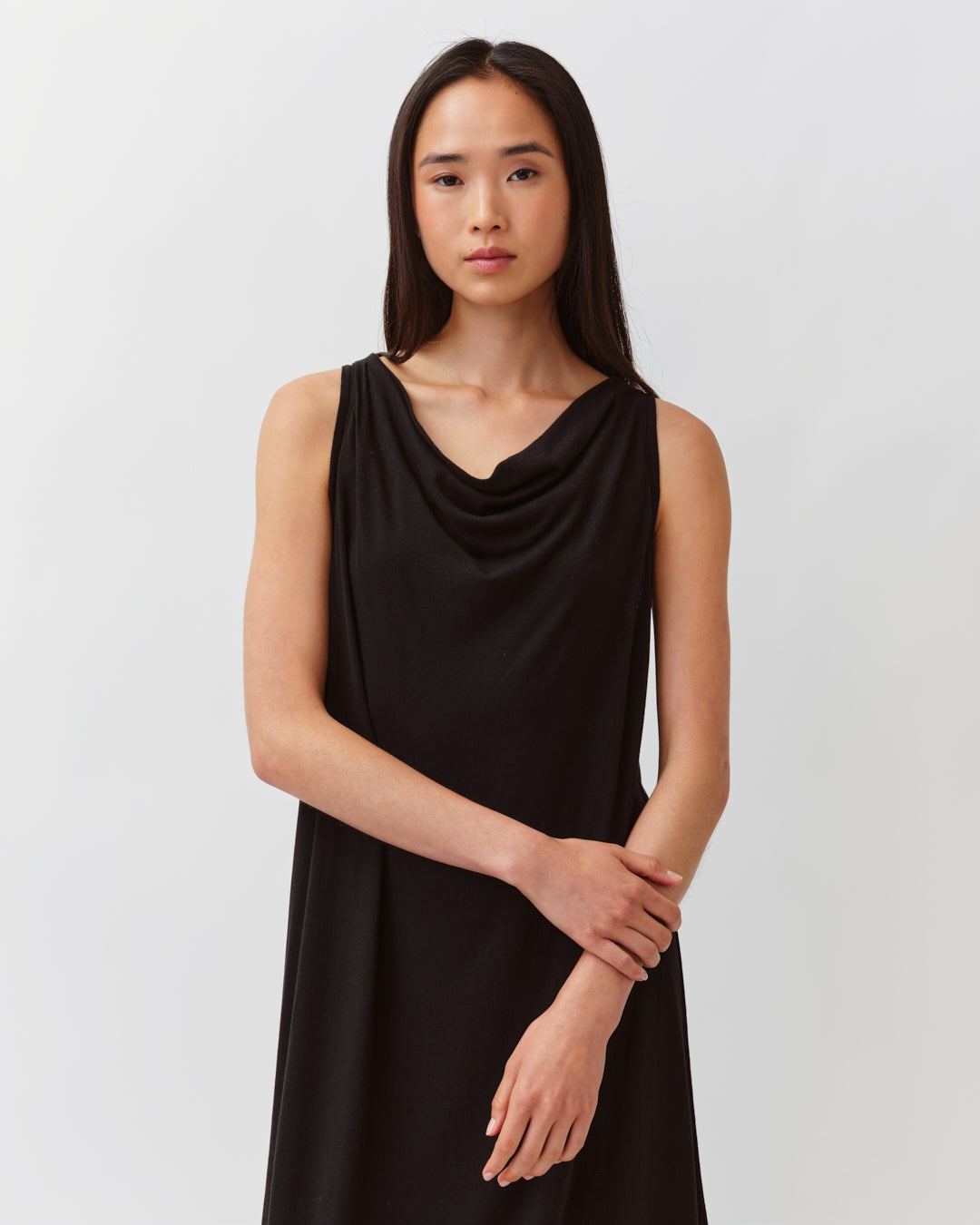 DIEGA RENIO robe longue noire drapée