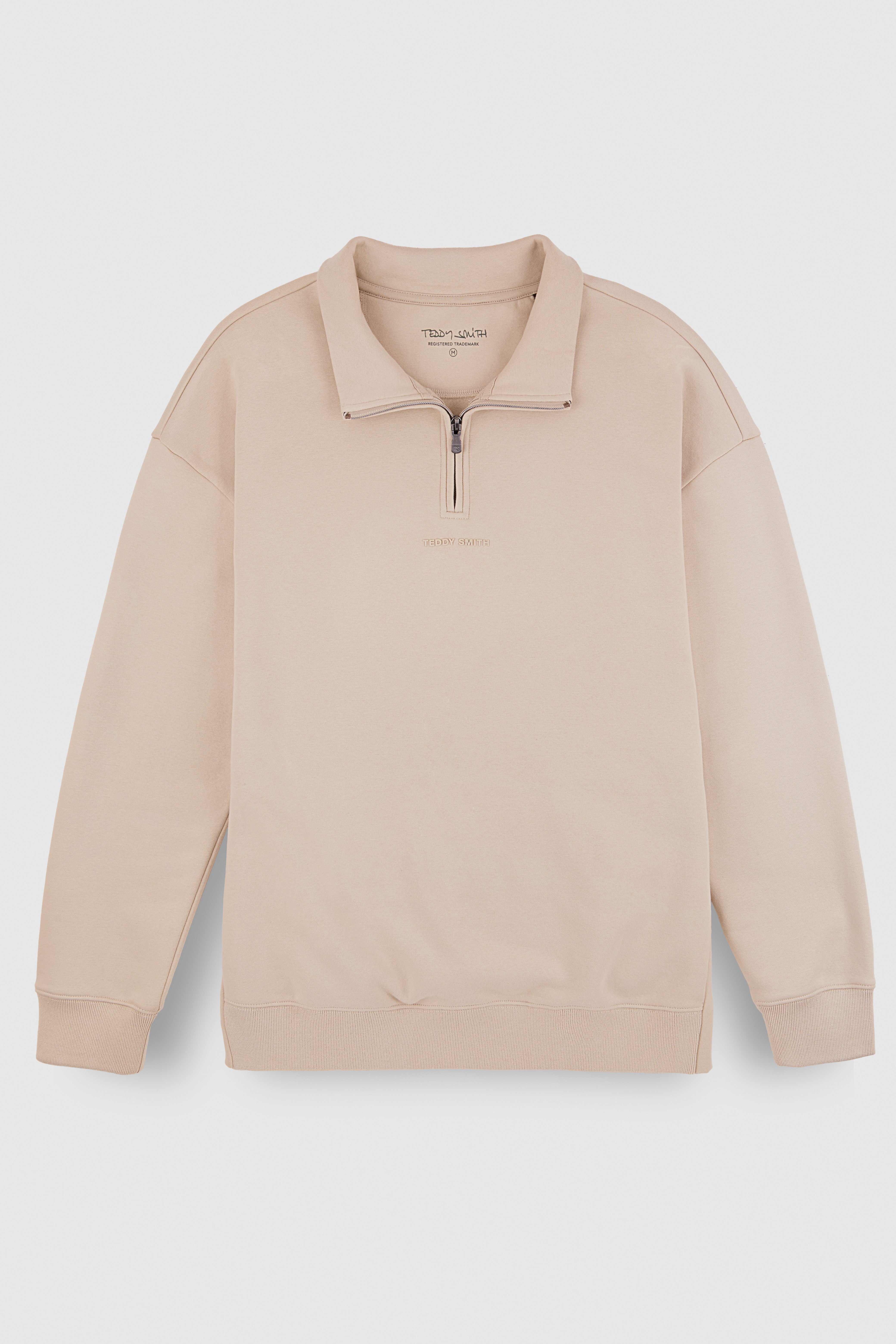Teddy Smith S-Loten sweat grège col haut coupe large